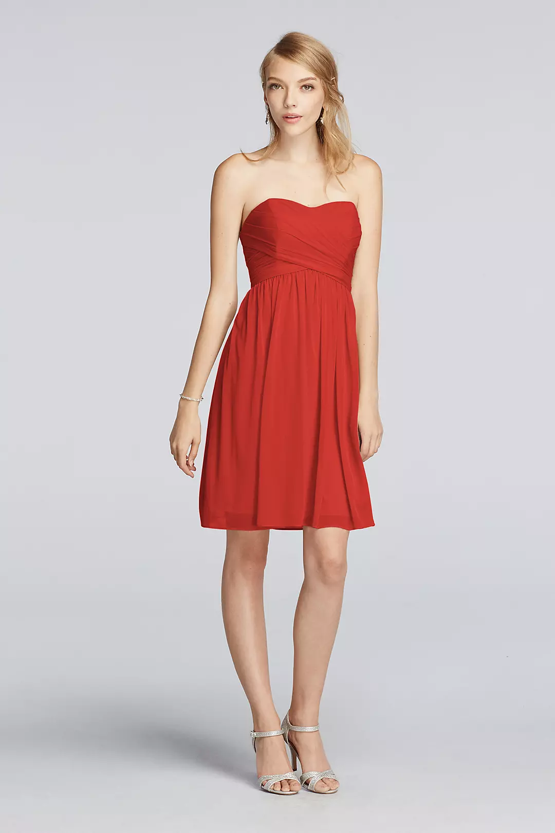 Strapless Mesh Dress with Pleated Wrapped Bodice - Image 134