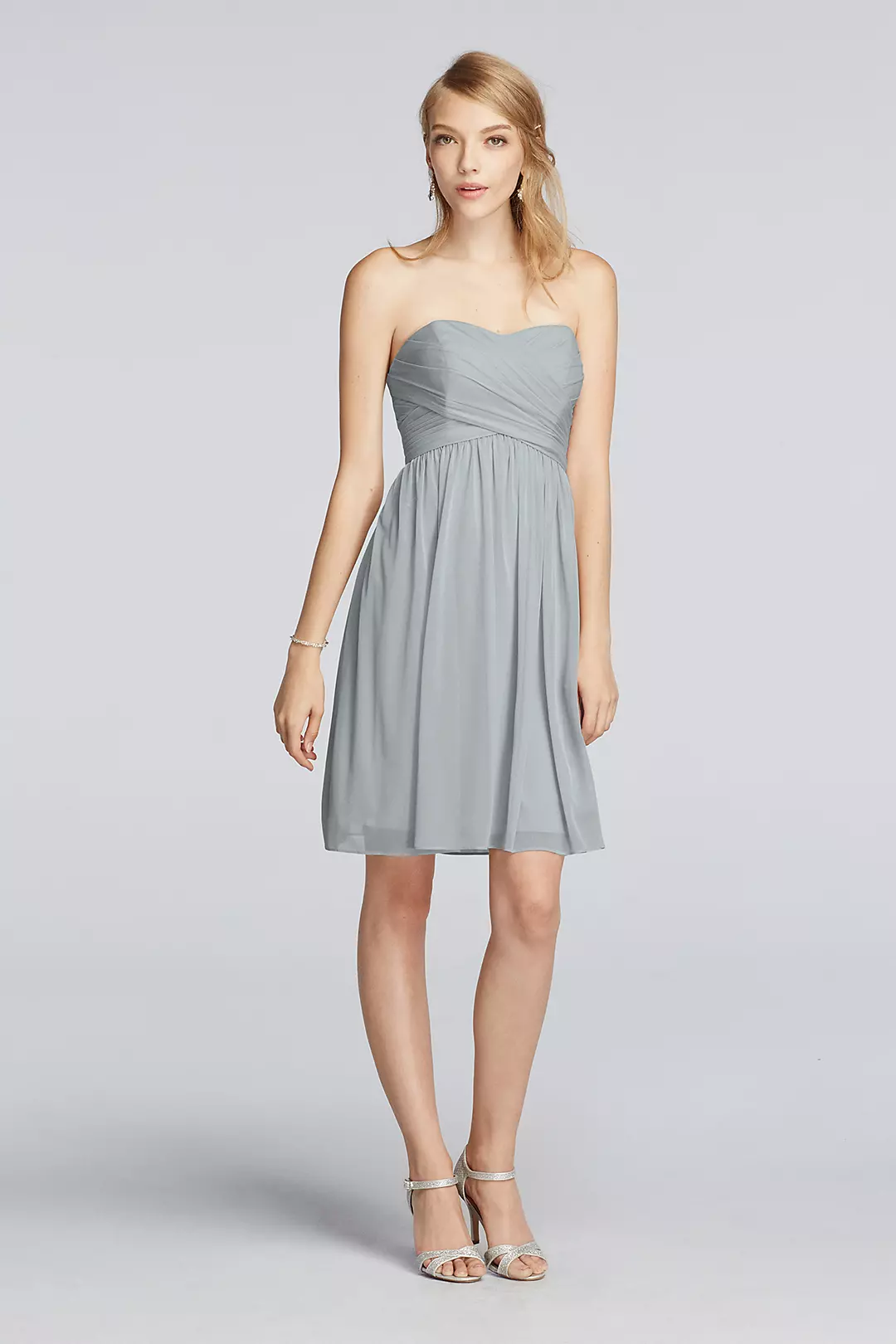 Strapless Mesh Dress with Pleated Wrapped Bodice - Image 153