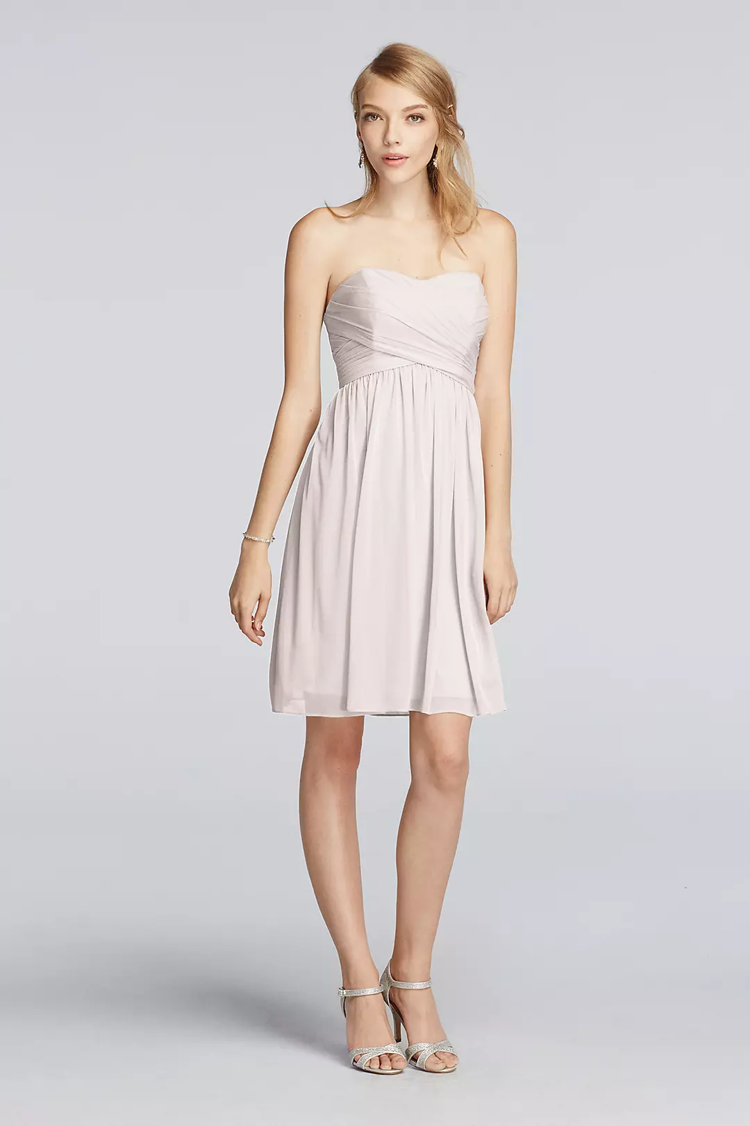 Strapless Mesh Dress with Pleated Wrapped Bodice - Image 56