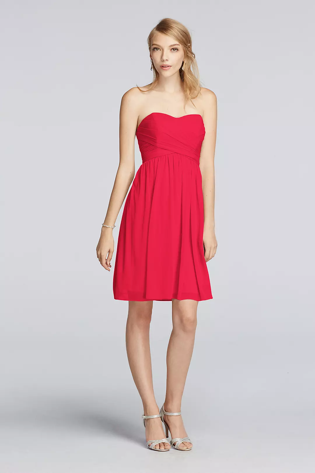 Strapless Mesh Dress with Pleated Wrapped Bodice - Image 66