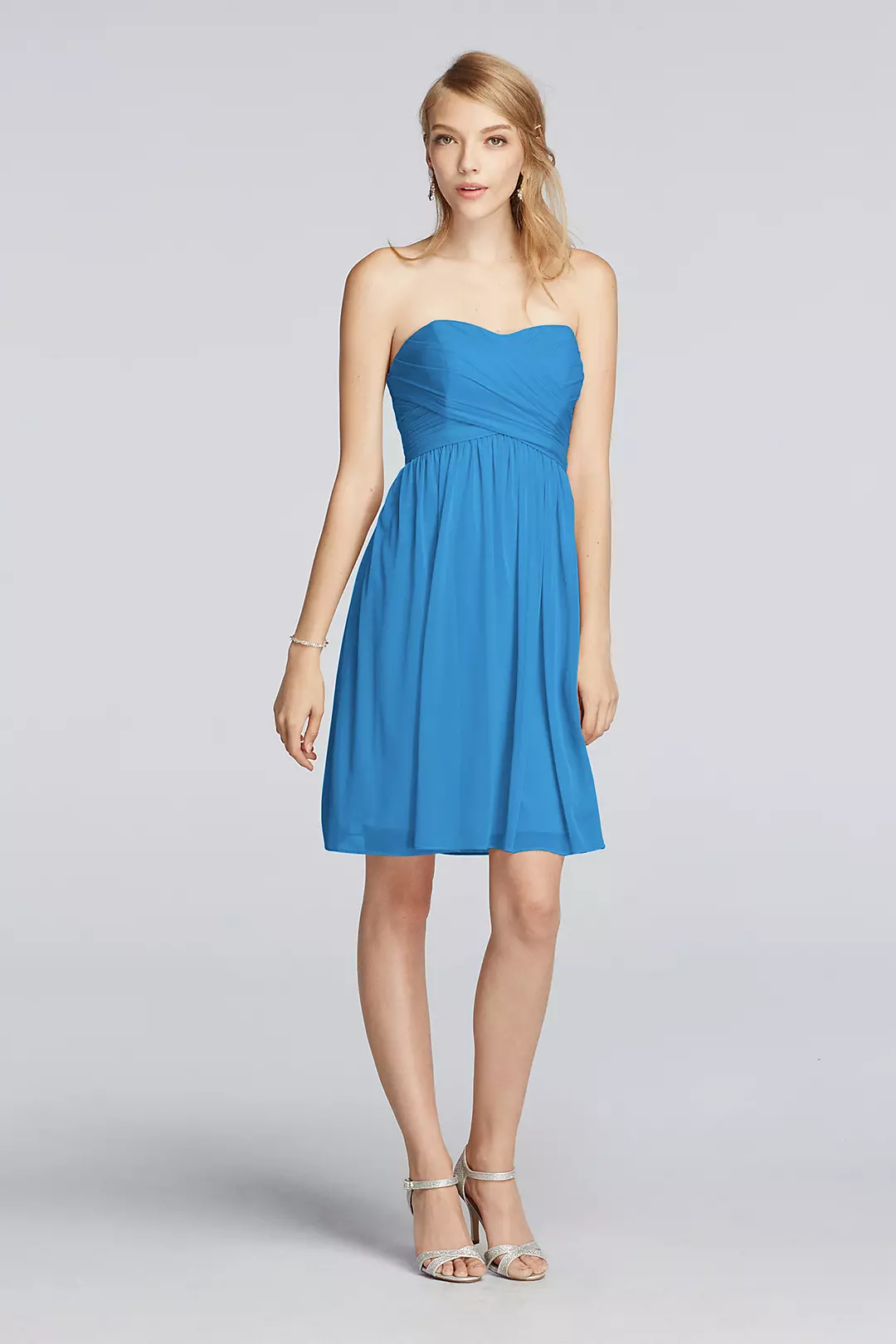 Strapless Mesh Dress with Pleated Wrapped Bodice - Image 74