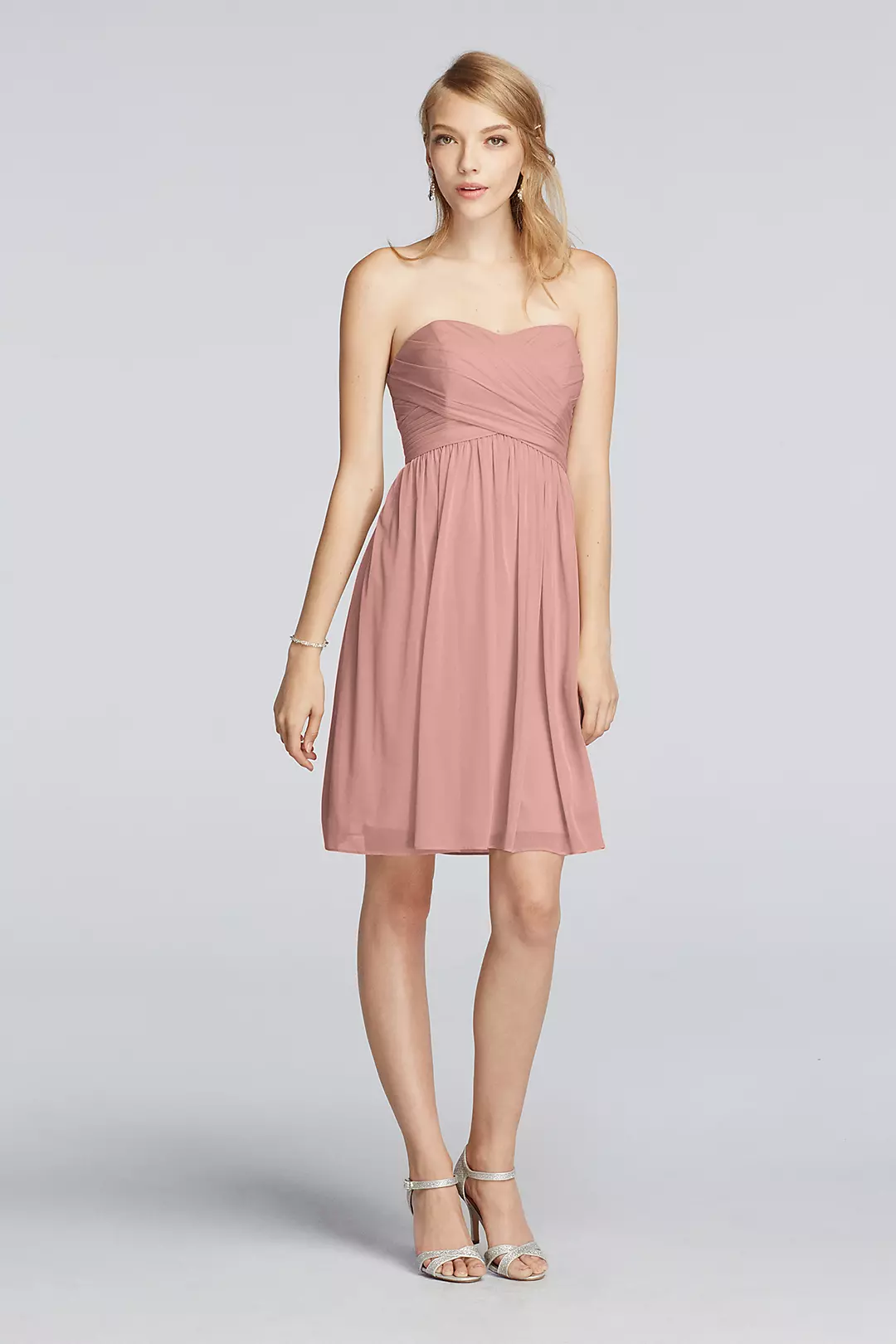 Strapless Mesh Dress with Pleated Wrapped Bodice - Image 81