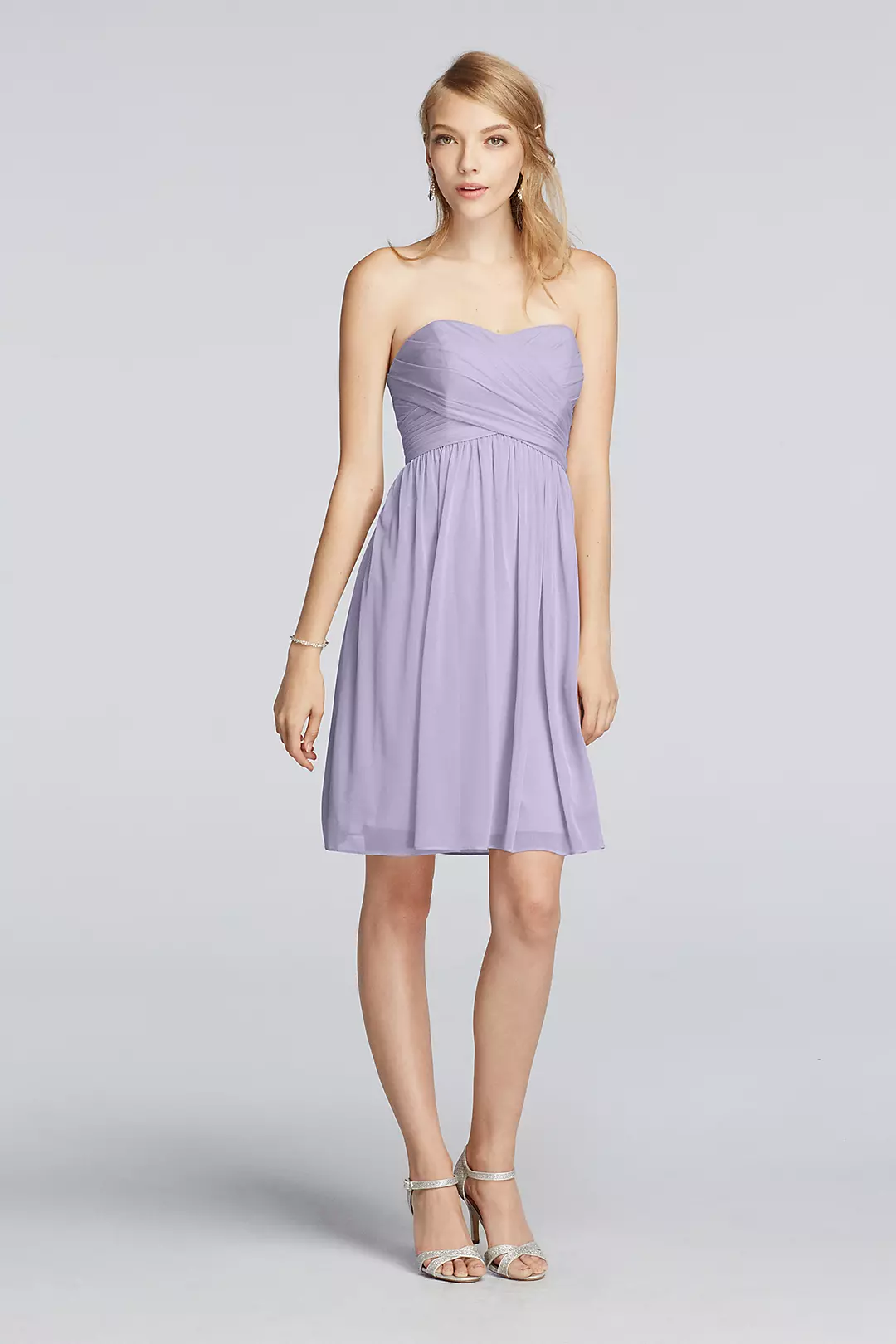 Strapless Mesh Dress with Pleated Wrapped Bodice - Image 89