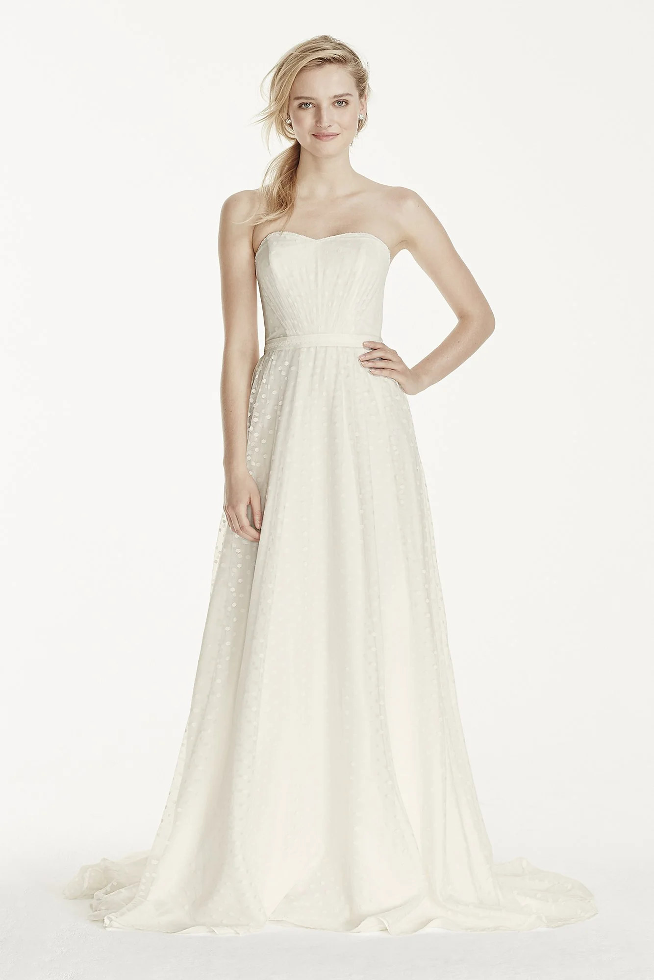Strapless Polka Dot A-Line  Dress