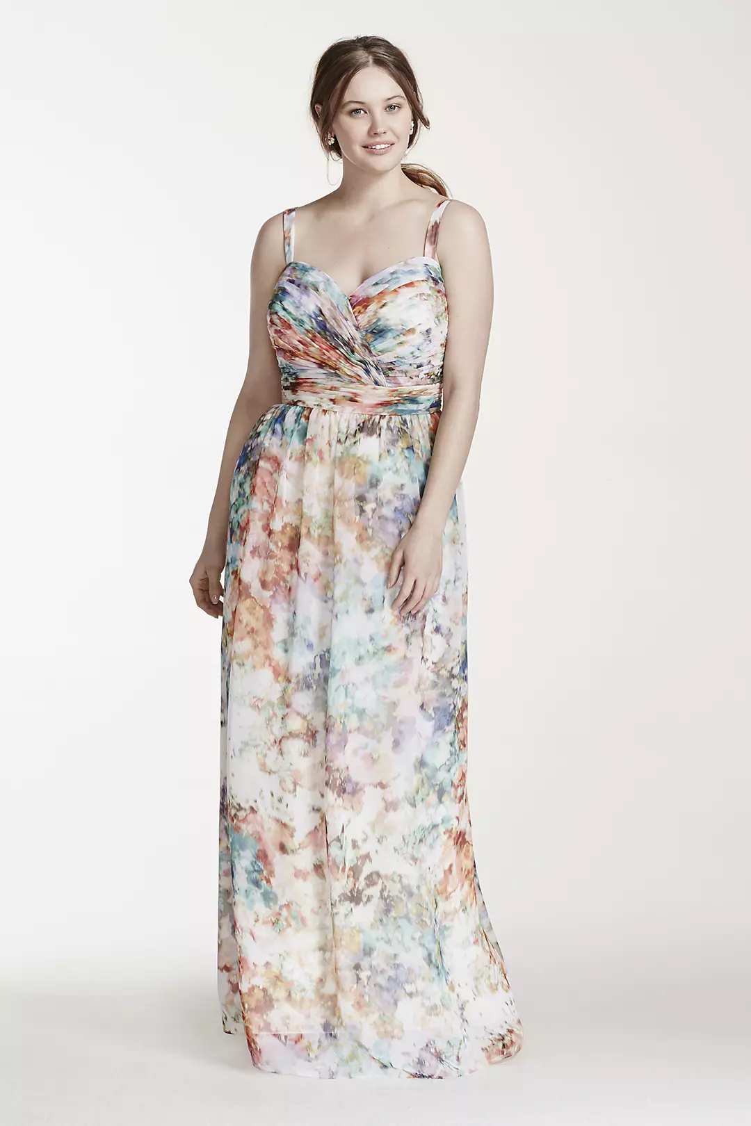 Strapless Printed Chiffon Dress - Image 7