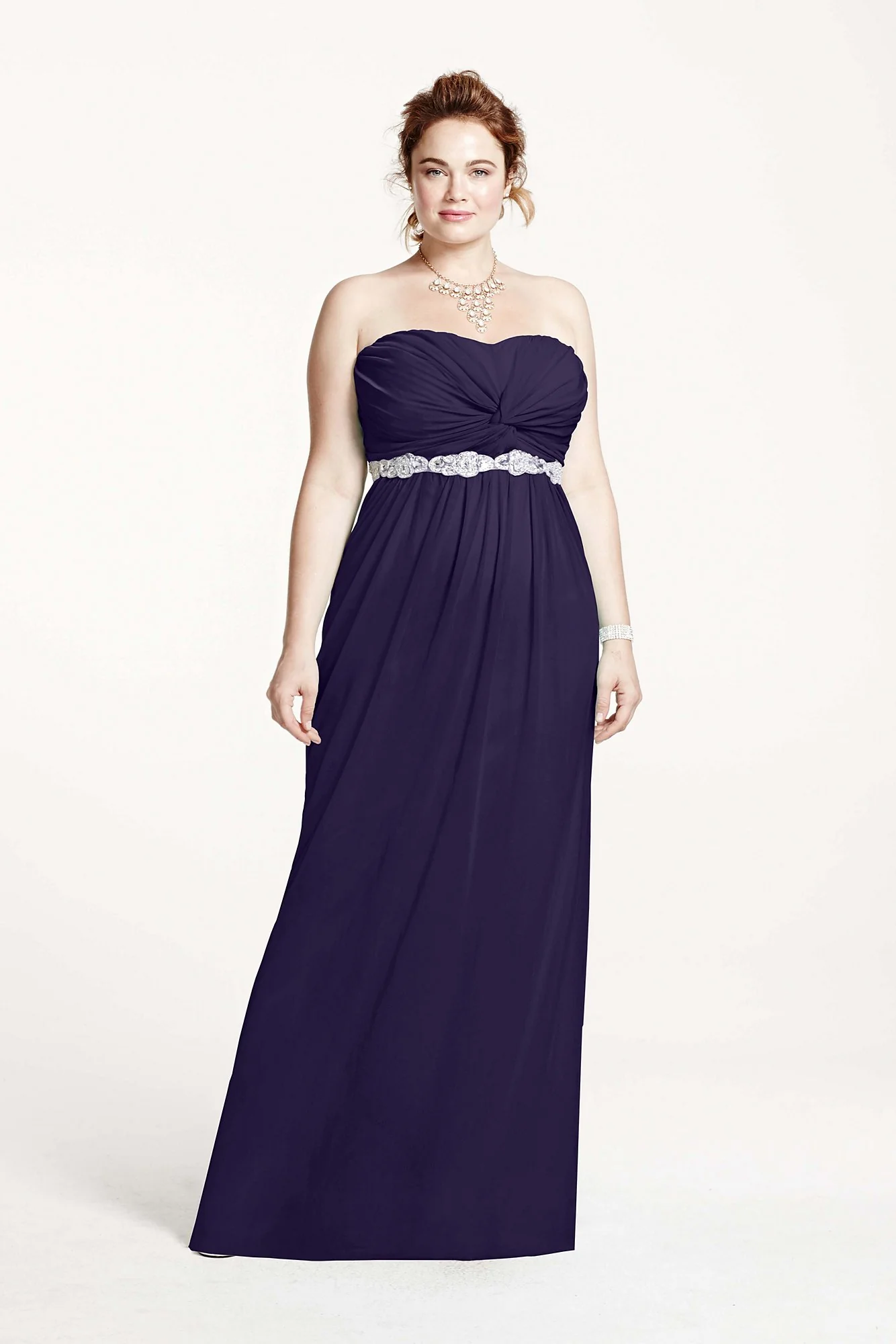Strapless Prom Dress with Beading and Ruched Bust - Image 2