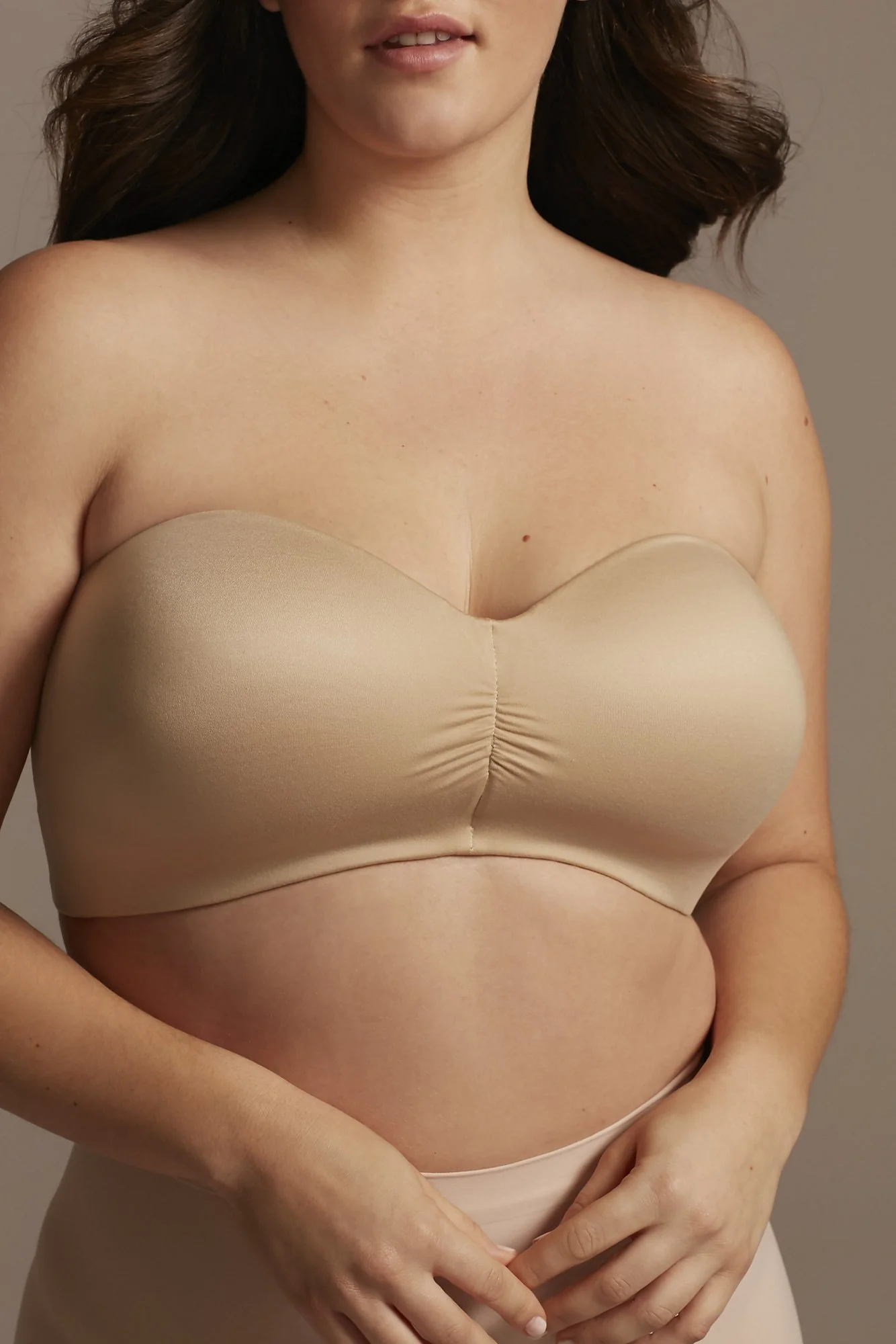 Strapless Ruched No Wire Bandeau Bra