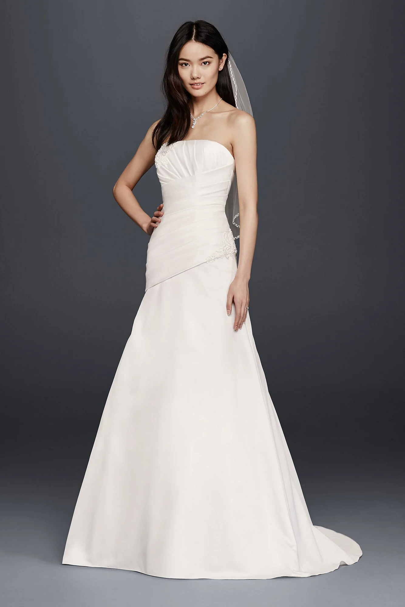 Strapless Satin A-Line Wedding Dress As-Is