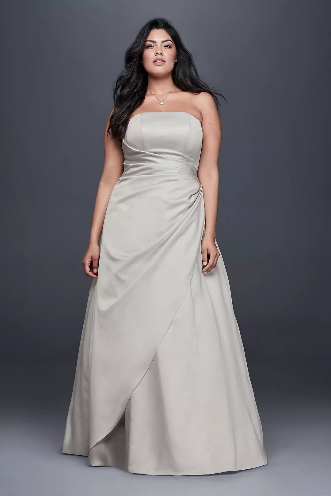 Strapless Satin A-Line Wedding Dress - Image 4