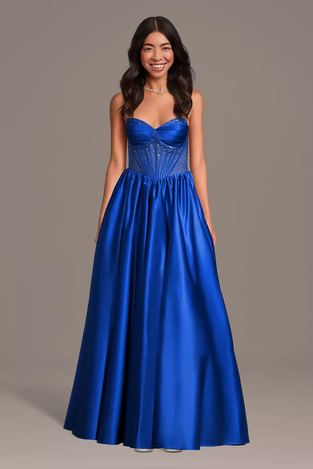 Strapless Satin Basque Waist Ball Gown - Image 5