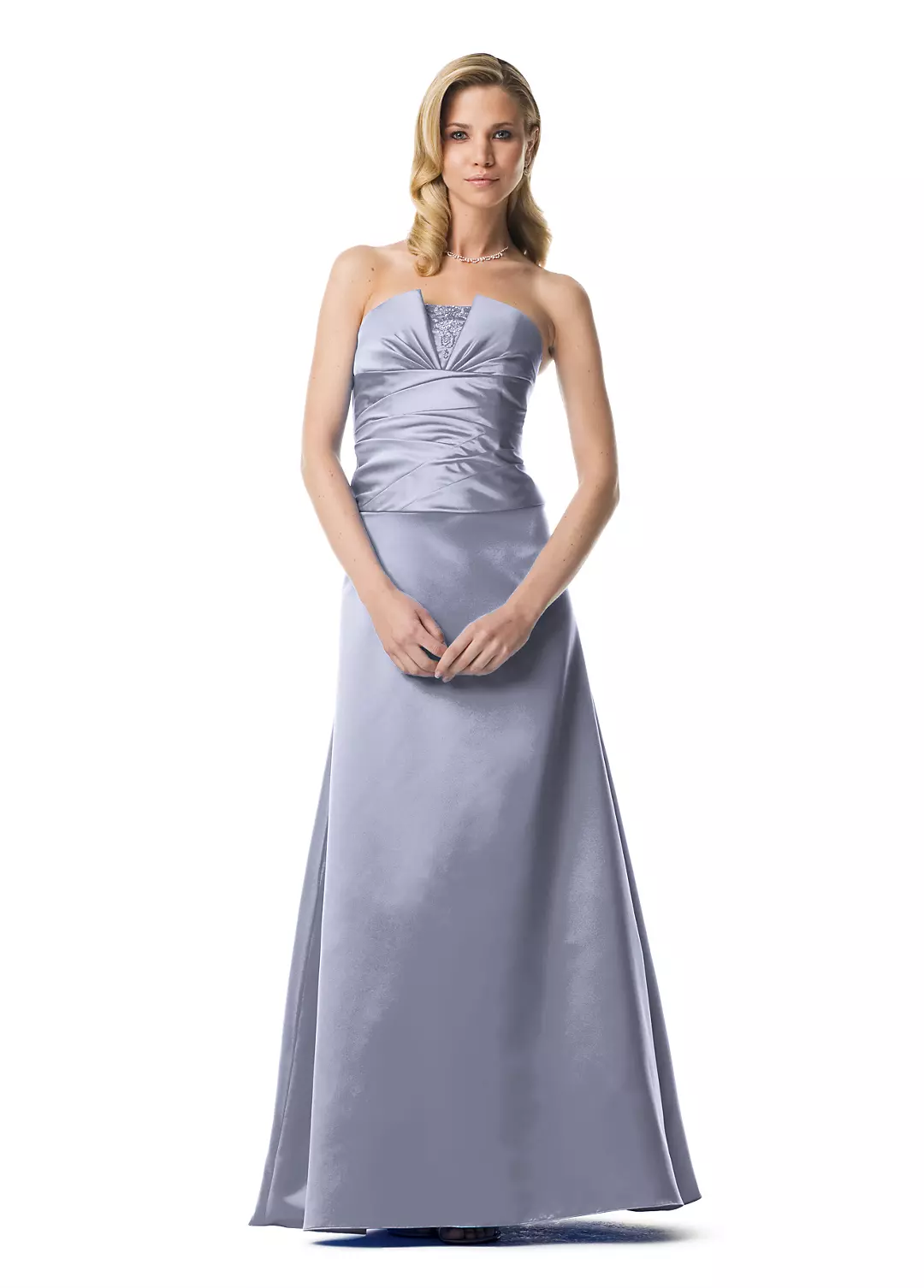 Strapless Satin Gown with Bodice and Ruched Bust - Image 3