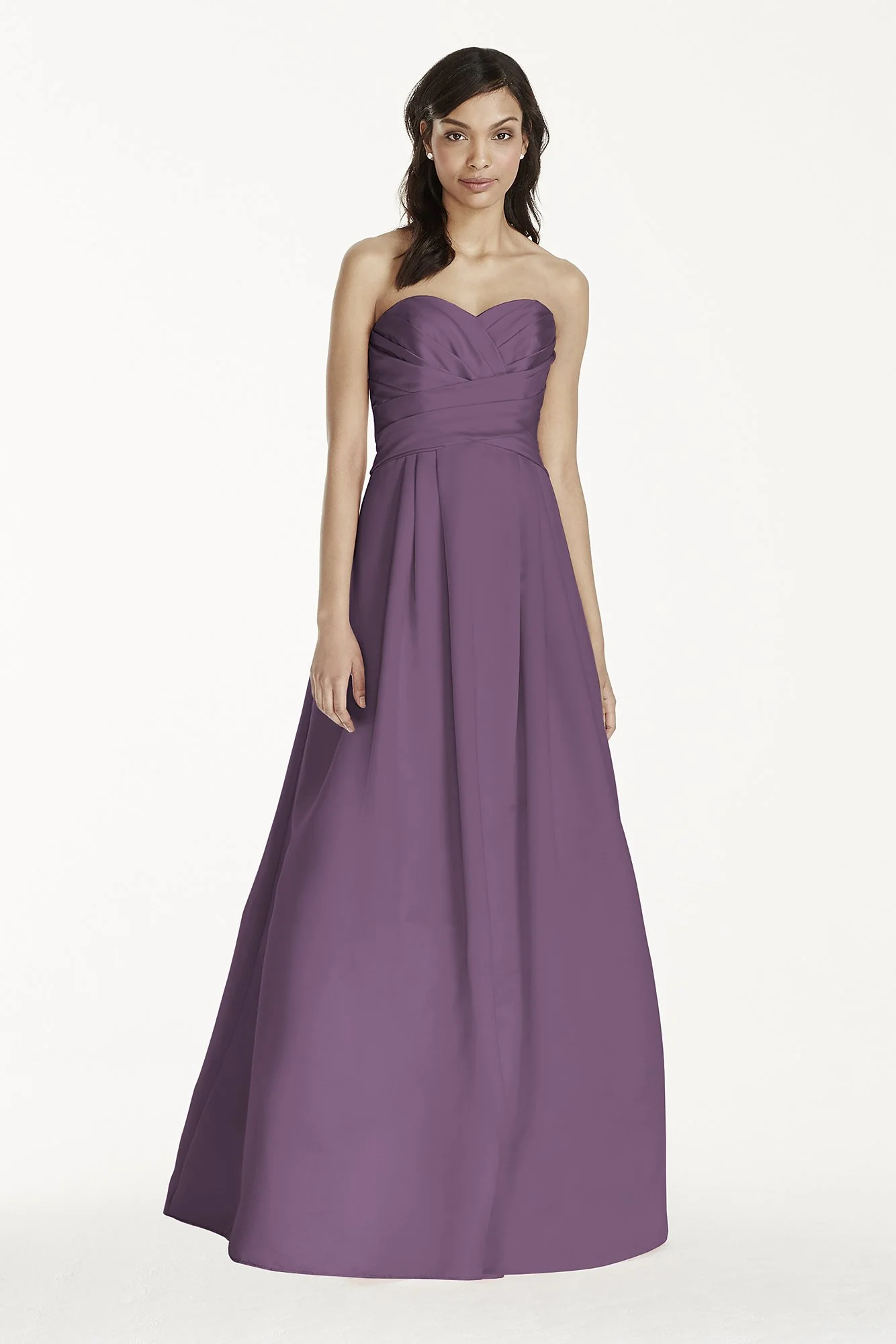 Strapless Satin Pleated Bodice Ball Gown - Image 10