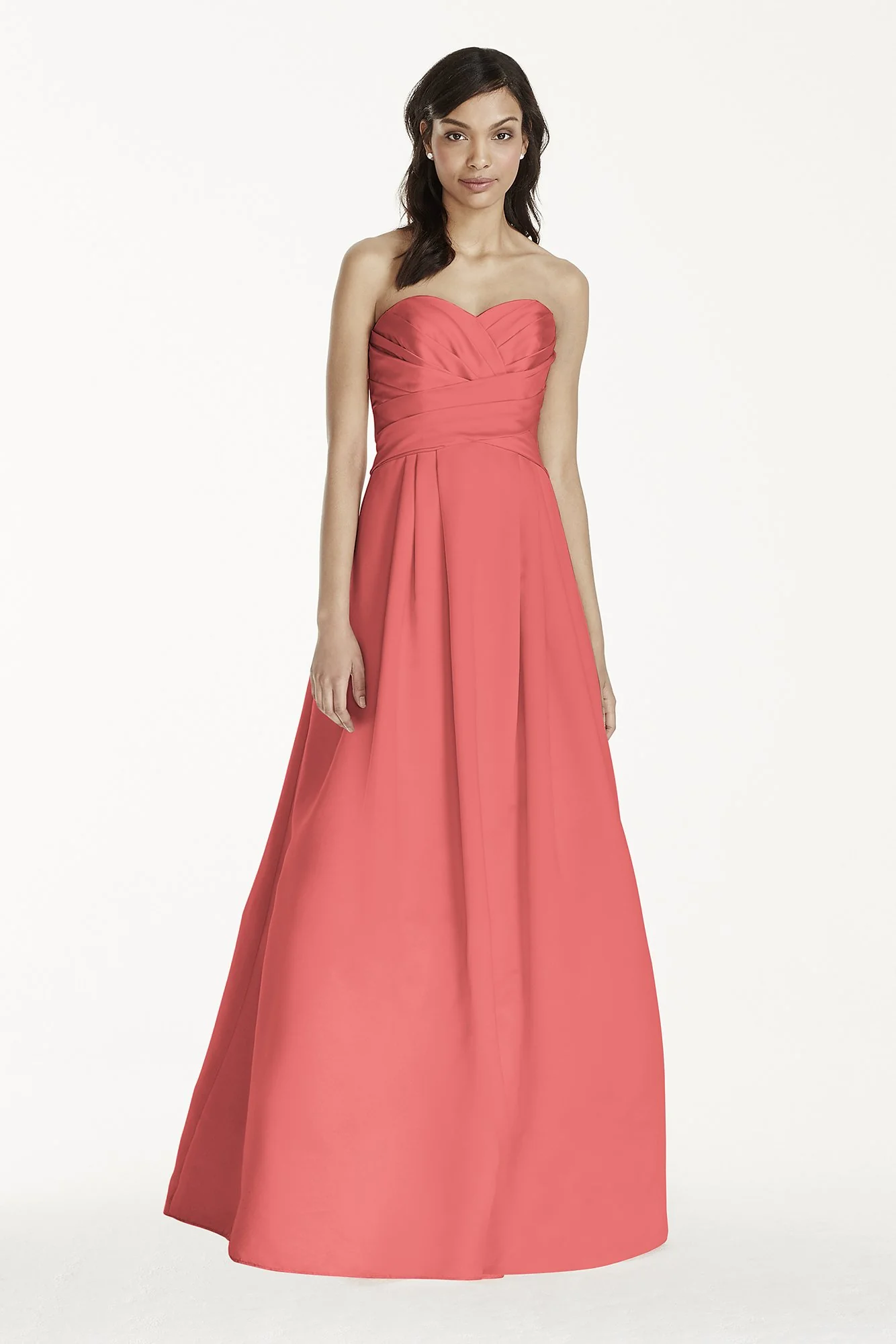 Strapless Satin Pleated Bodice Ball Gown - Image 14