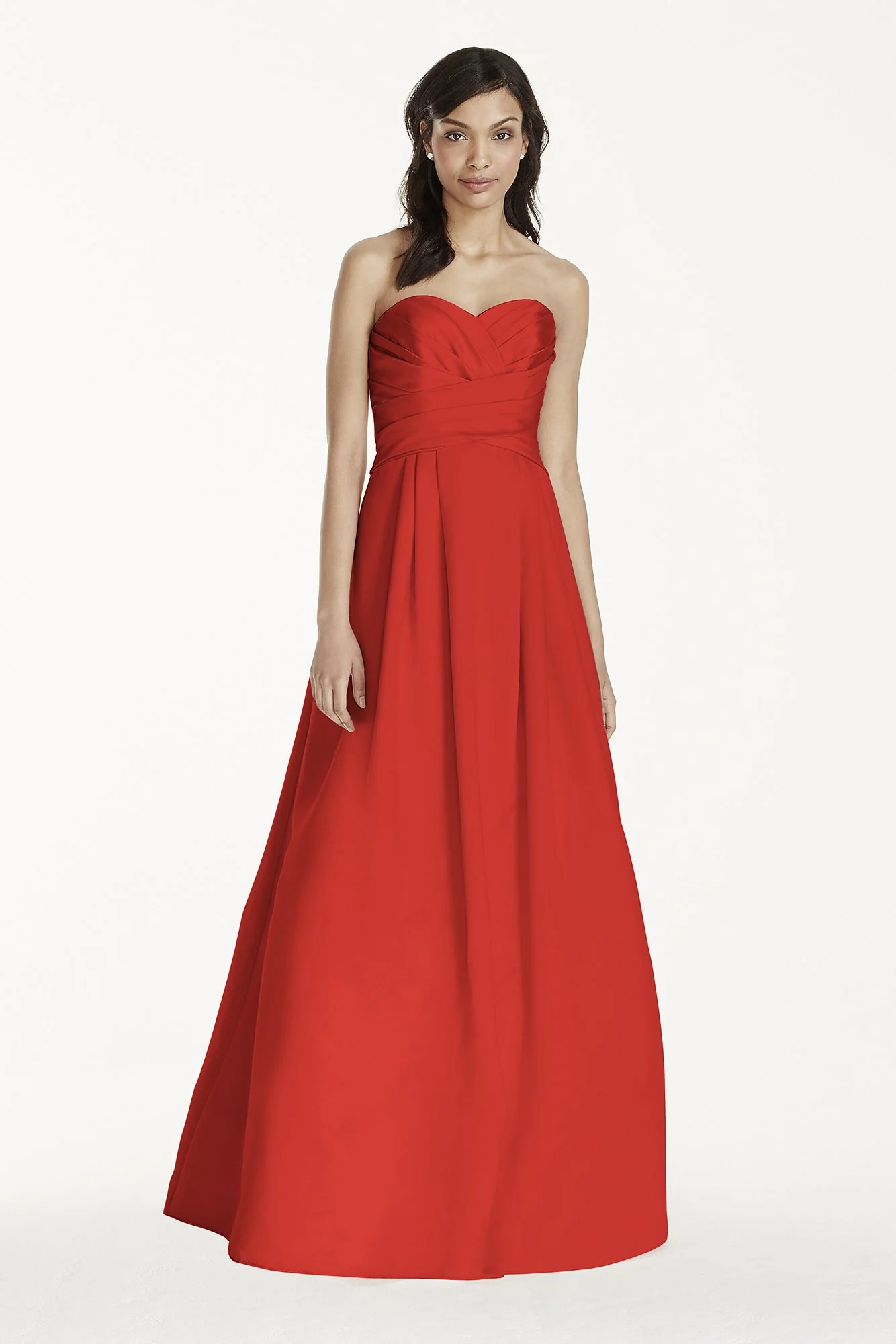 Strapless Satin Pleated Bodice Ball Gown - Image 15
