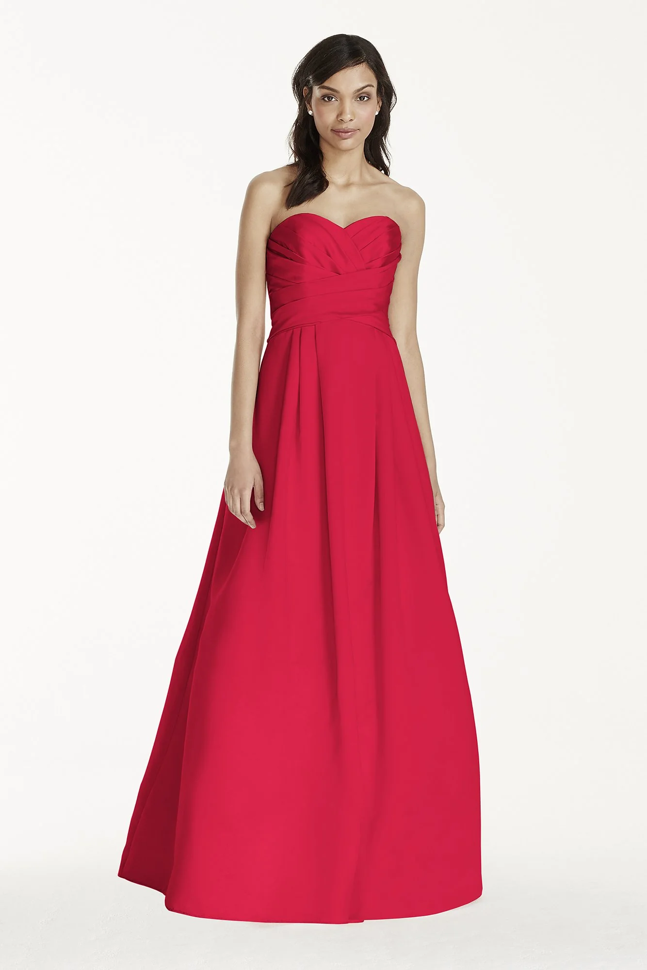 Strapless Satin Pleated Bodice Ball Gown - Image 20