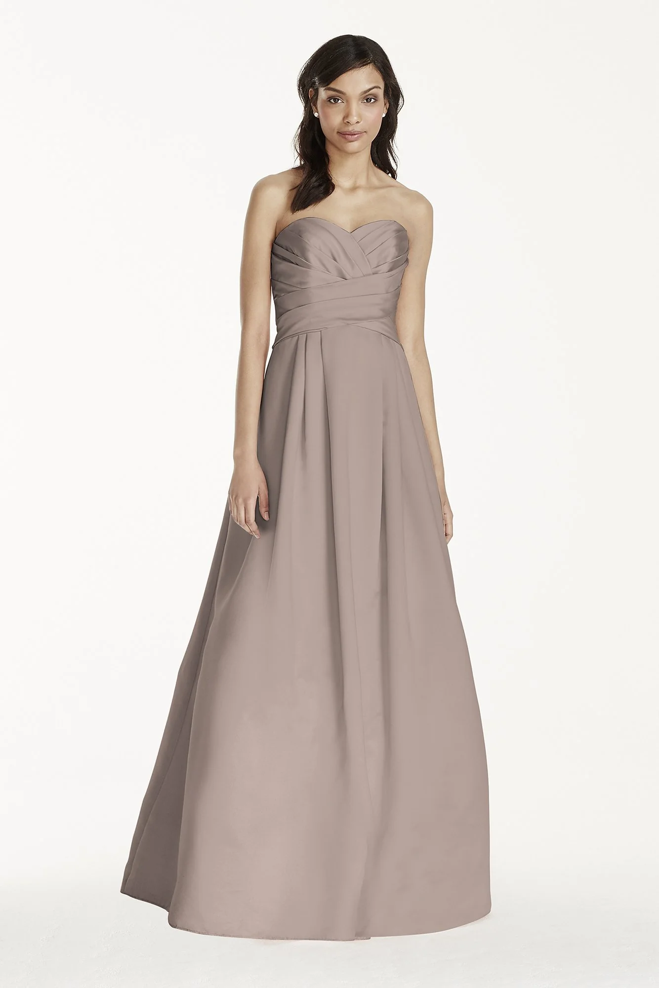 Strapless Satin Pleated Bodice Ball Gown - Image 25