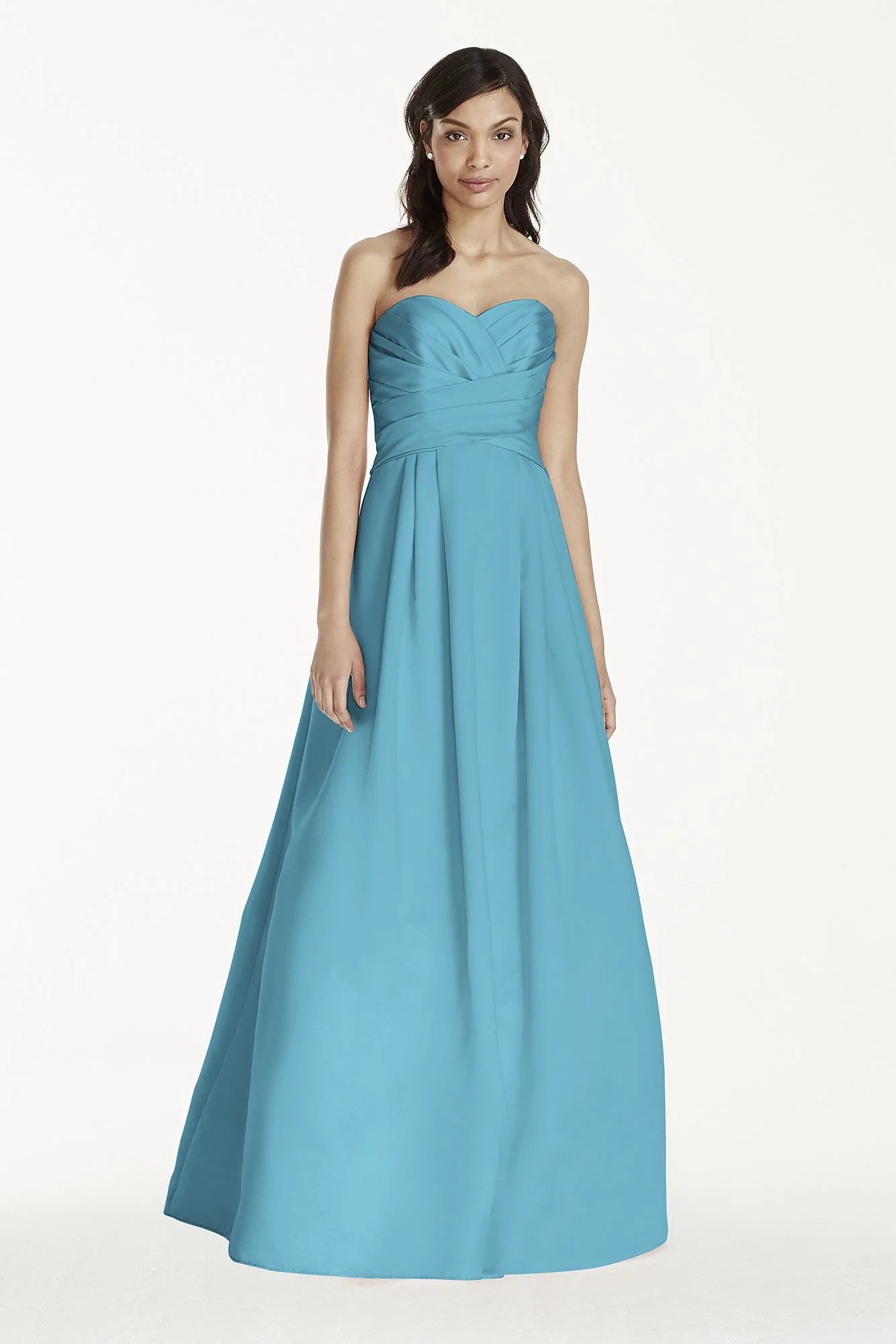 Strapless Satin Pleated Bodice Ball Gown - Image 27