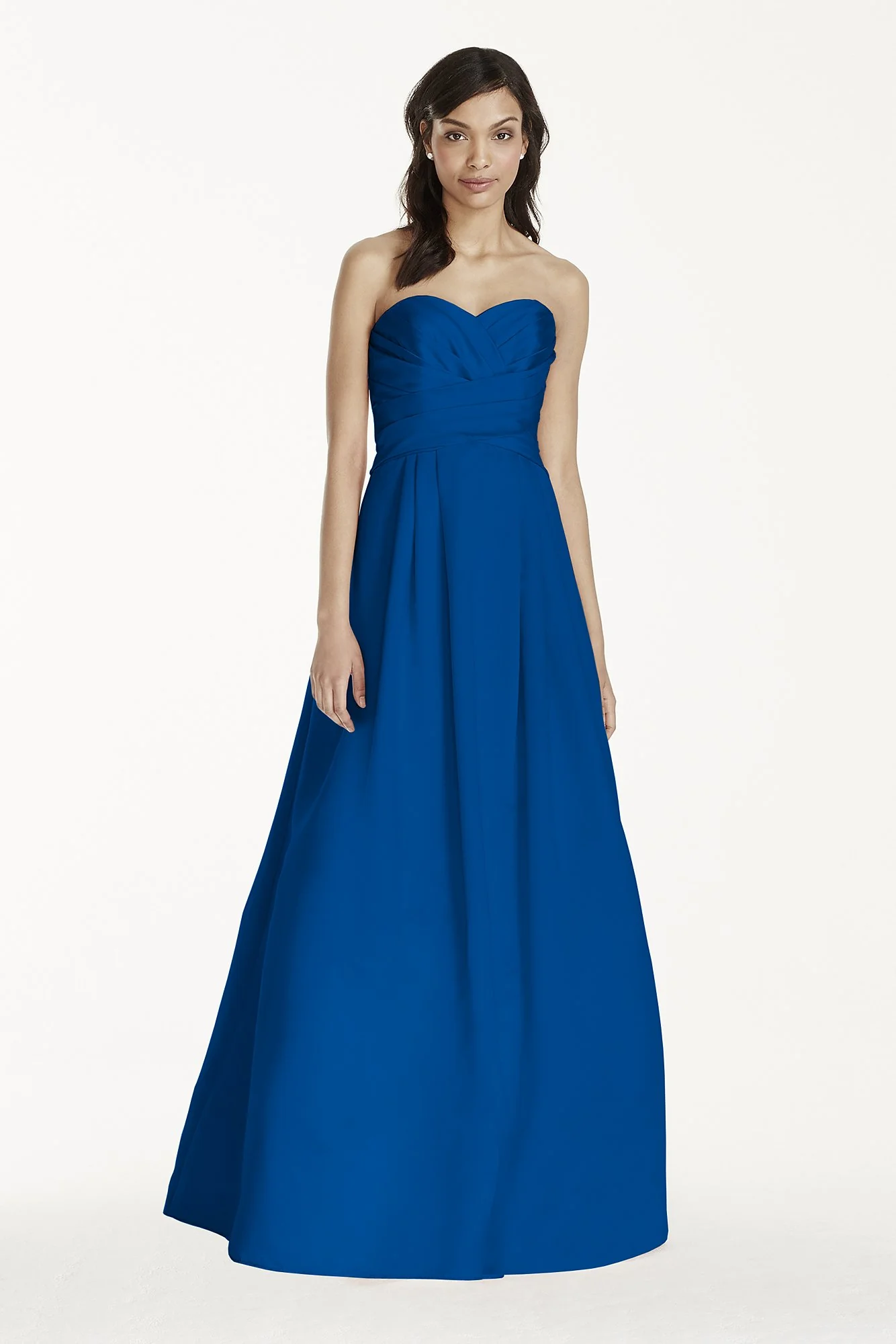 Strapless Satin Pleated Bodice Ball Gown - Image 38