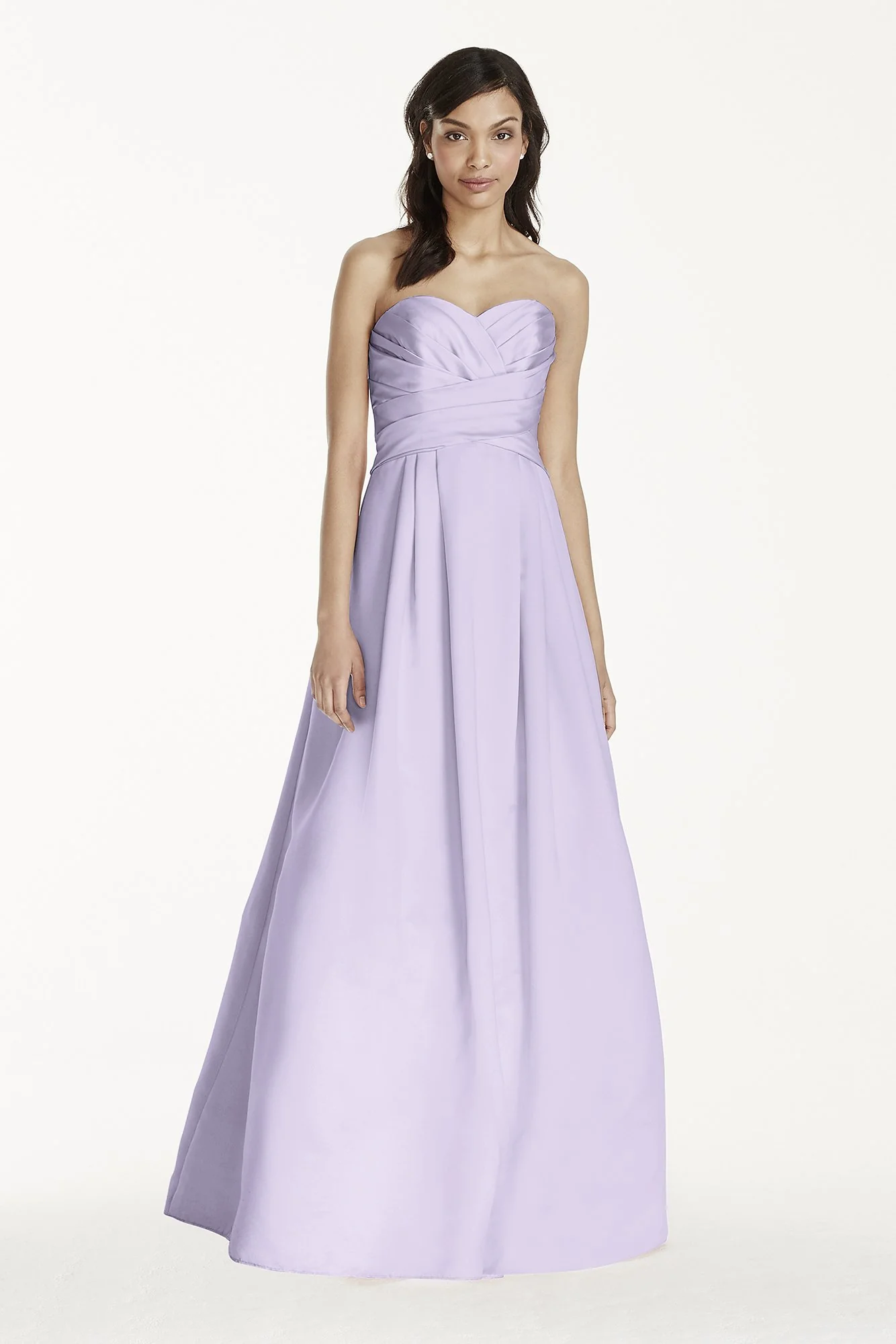Strapless Satin Pleated Bodice Ball Gown - Image 39