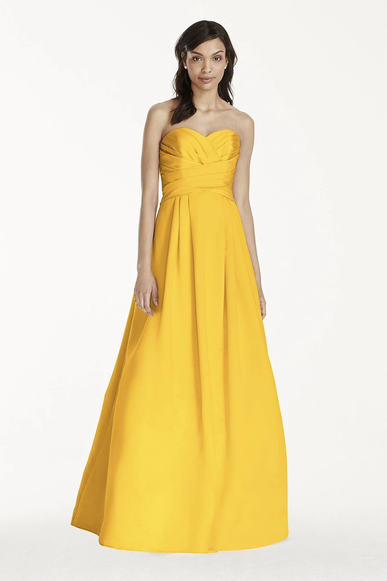 Strapless Satin Pleated Bodice Ball Gown - Image 44