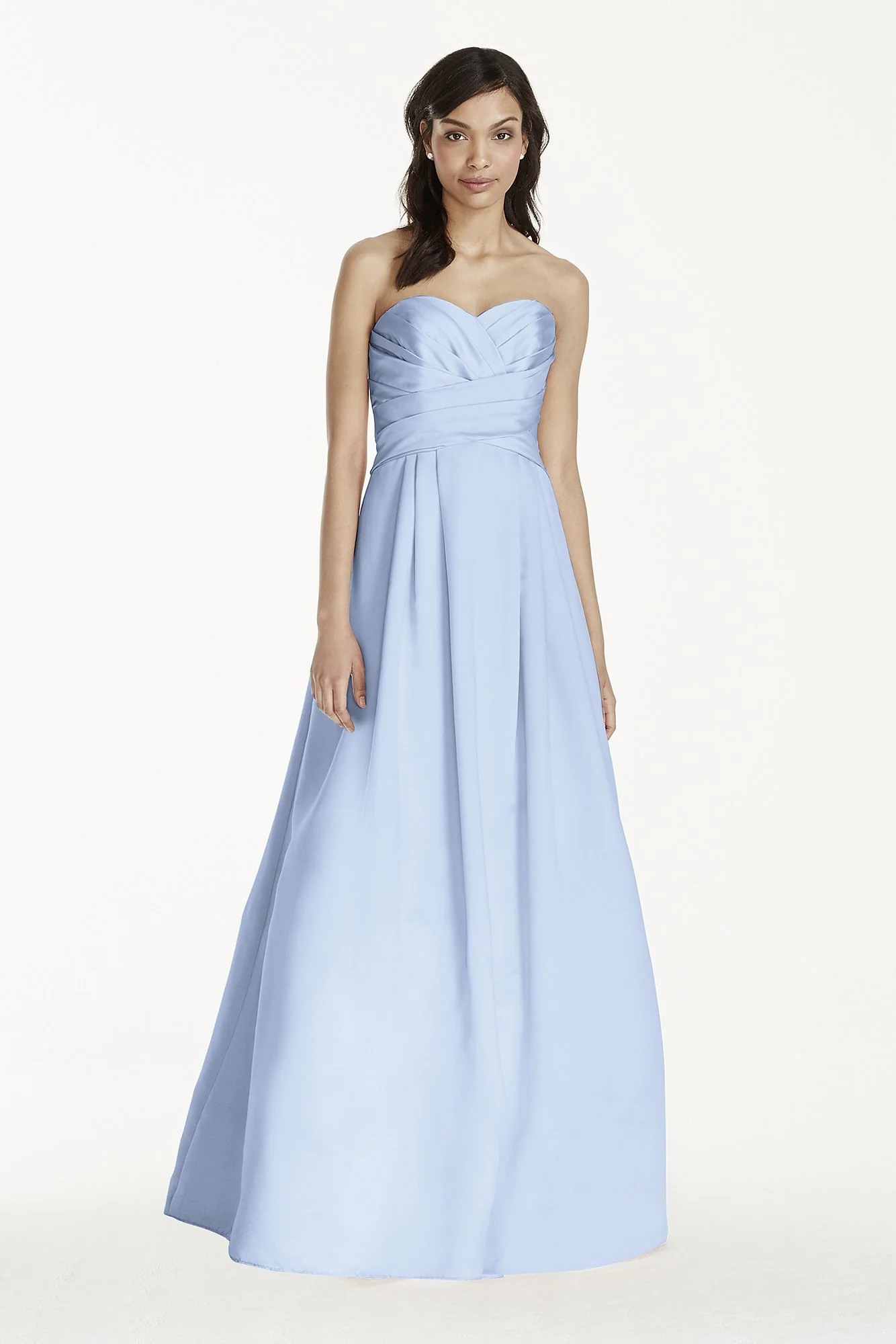 Strapless Satin Pleated Bodice Ball Gown - Image 52
