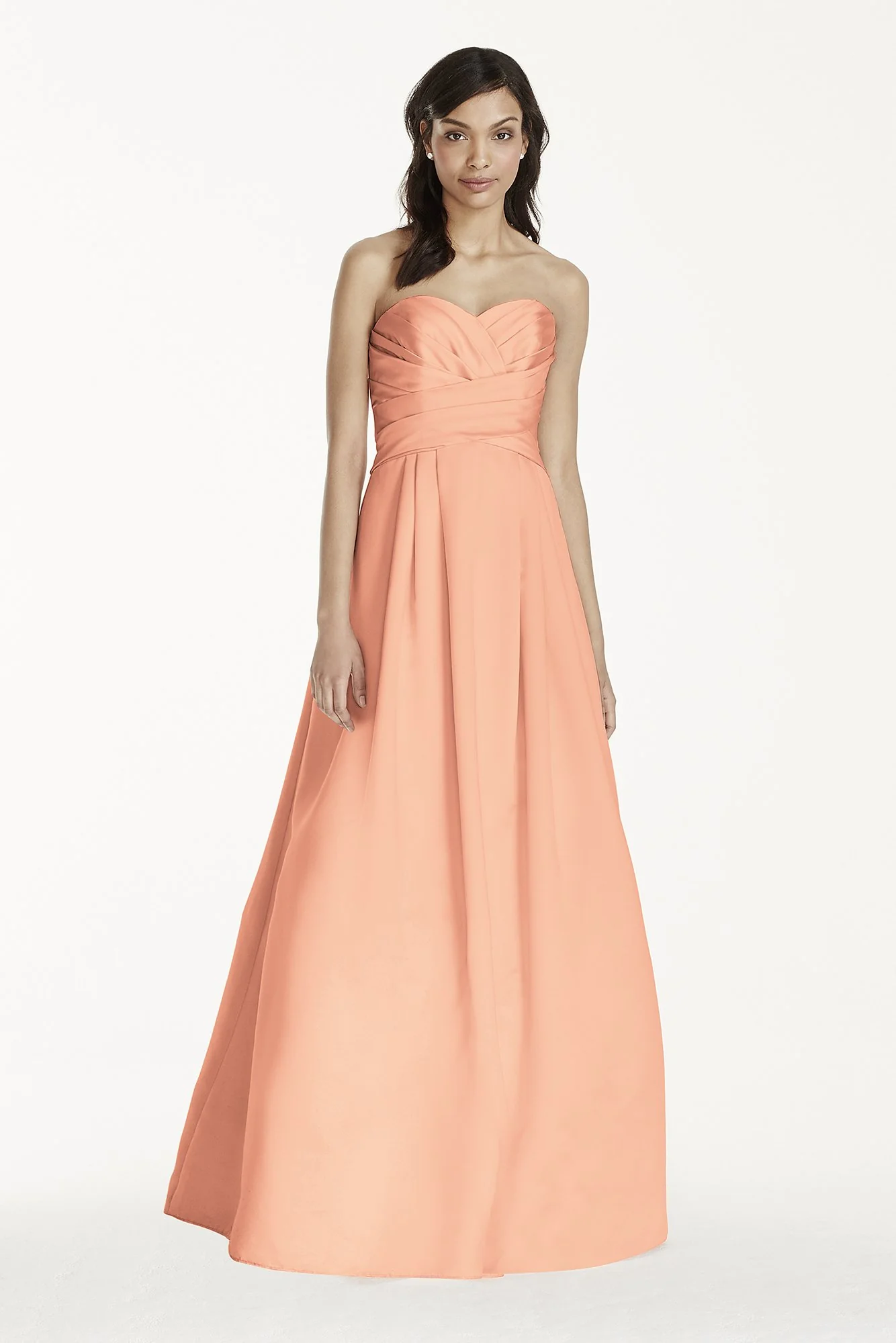 Strapless Satin Pleated Bodice Ball Gown - Image 53