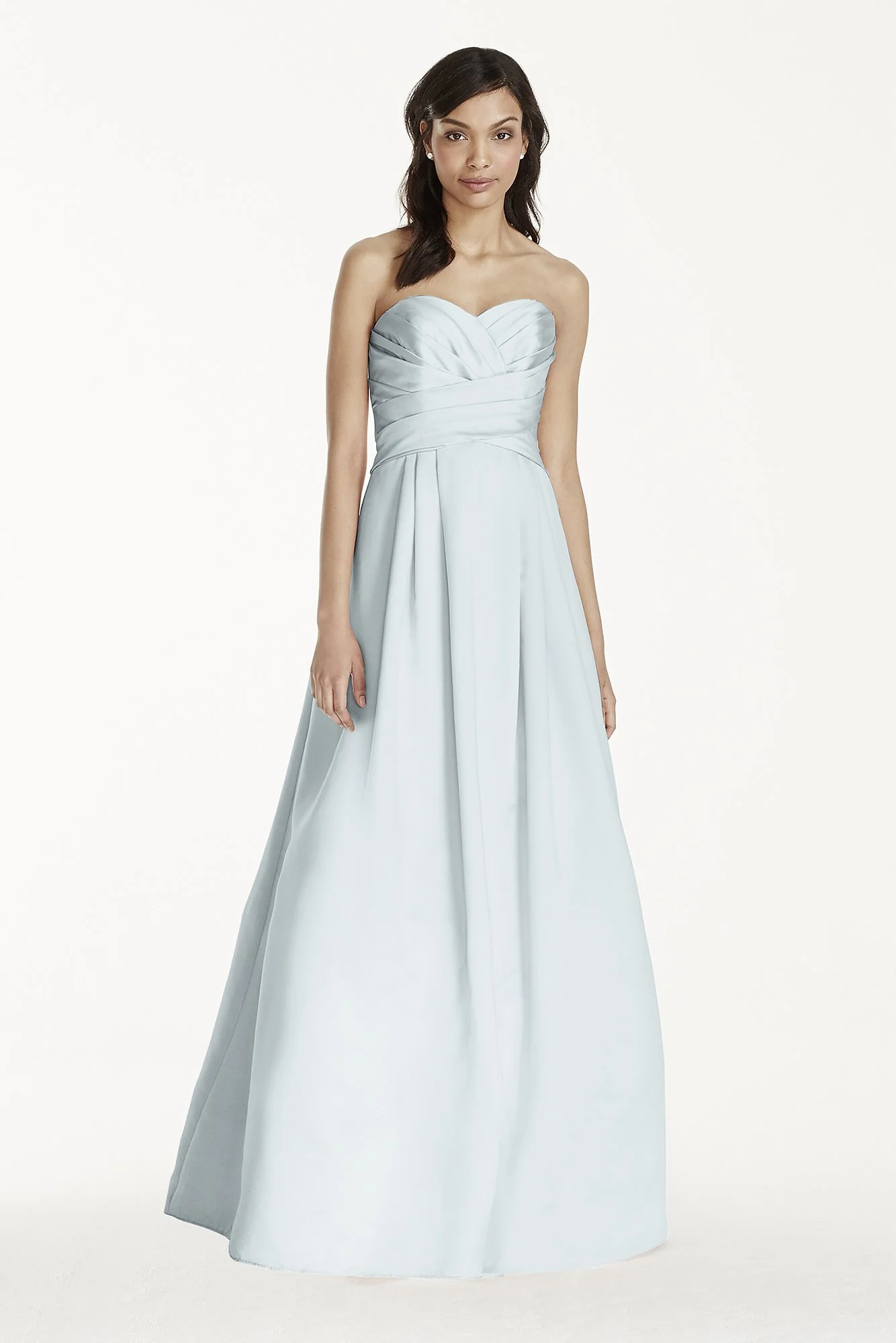 Strapless Satin Pleated Bodice Ball Gown - Image 55