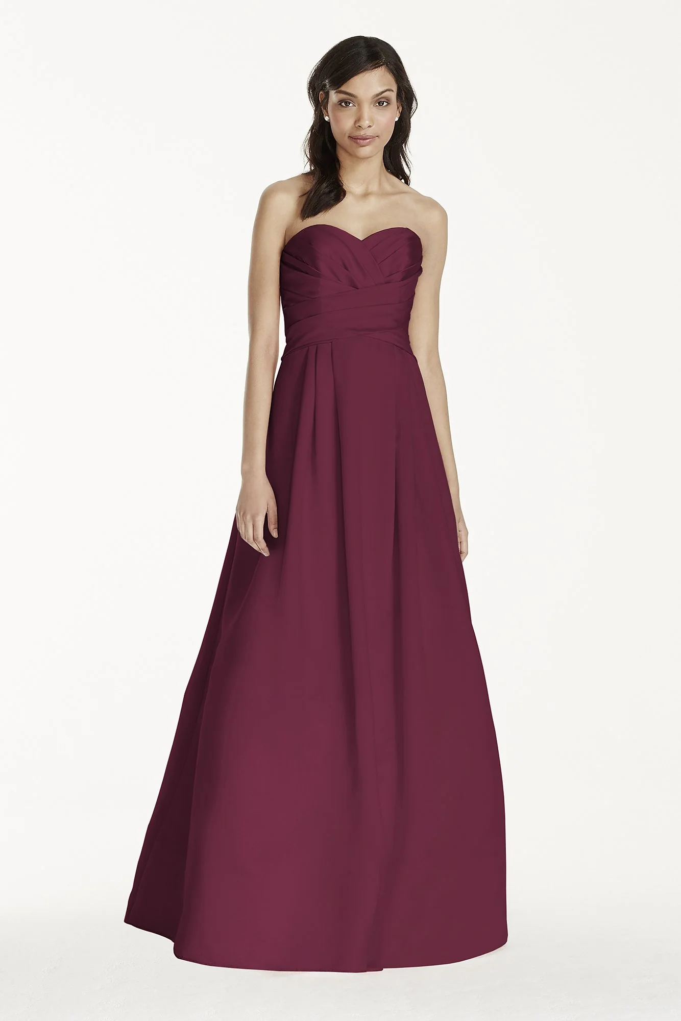Strapless Satin Pleated Bodice Ball Gown - Image 6