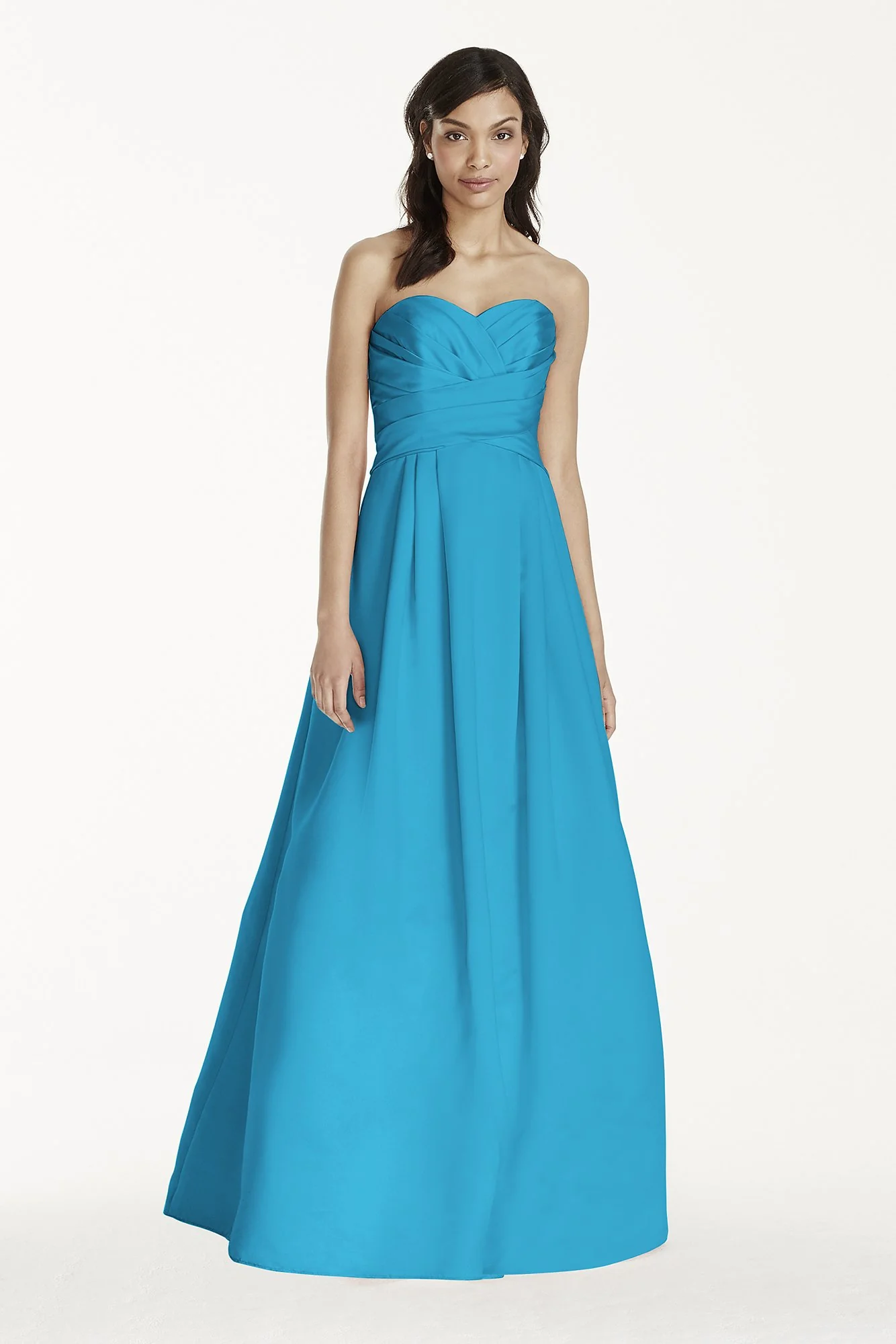 Strapless Satin Pleated Bodice Ball Gown - Image 7