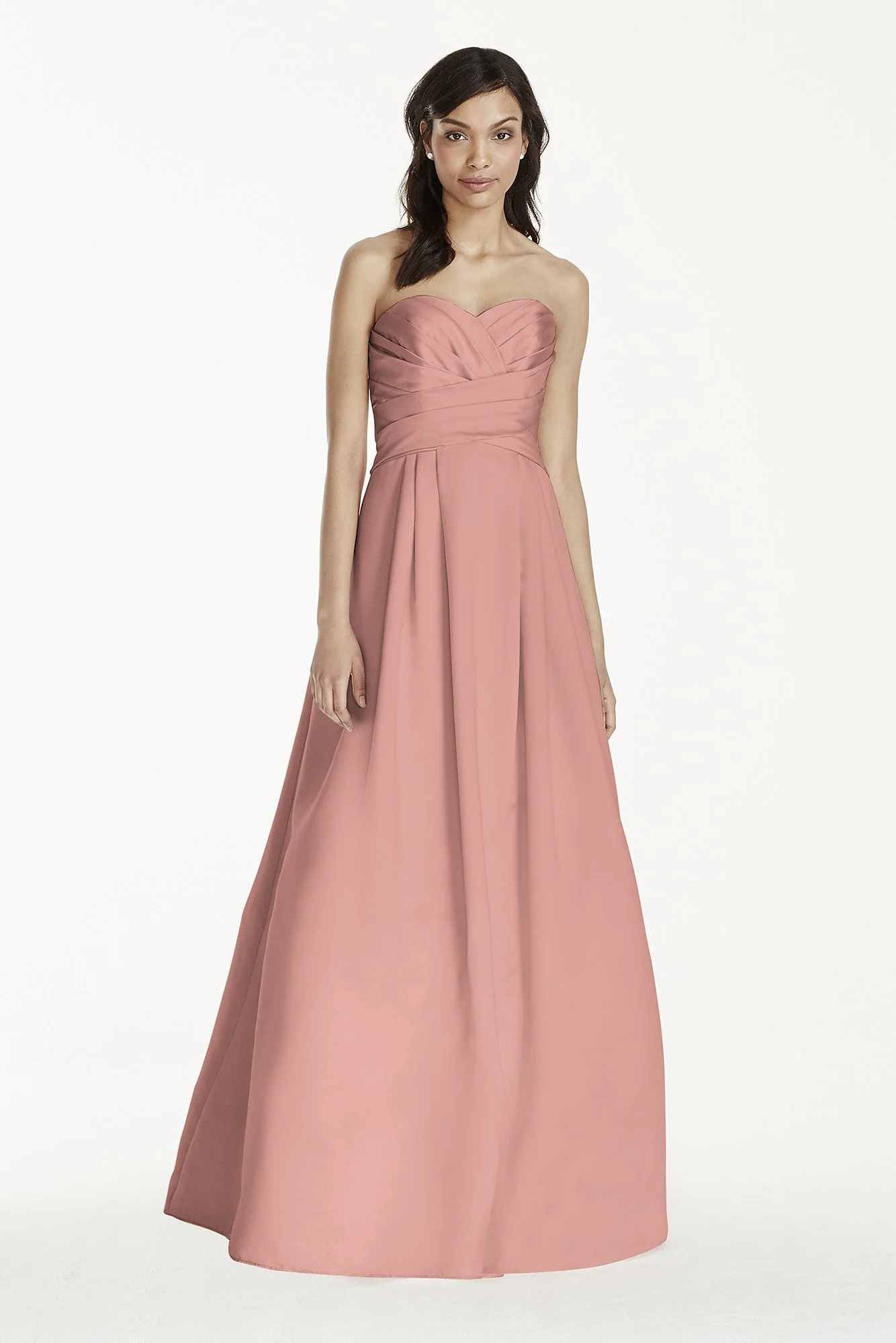 Strapless Satin Pleated Bodice Ball Gown - Image 73