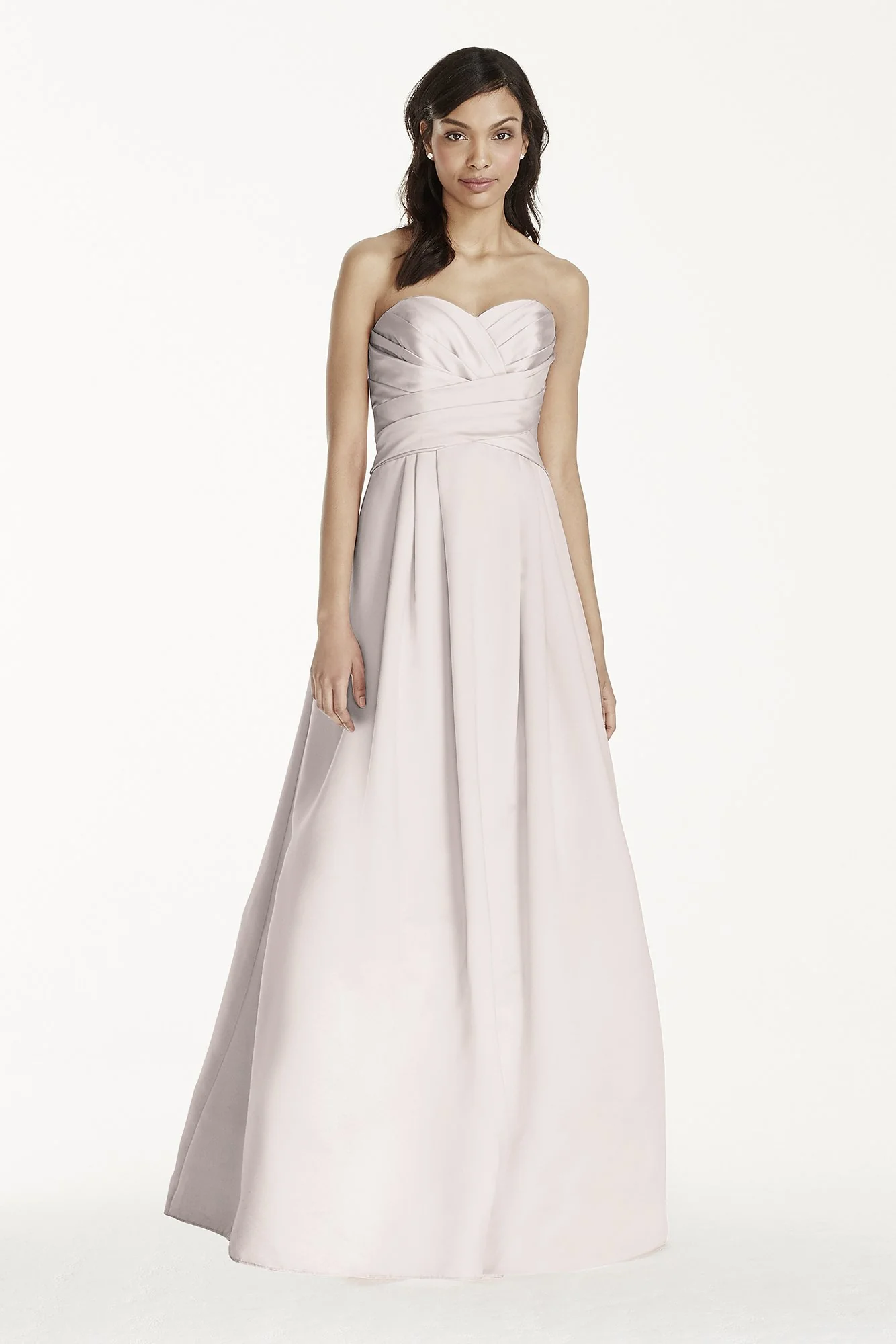 Strapless Satin Pleated Bodice Ball Gown - Image 83