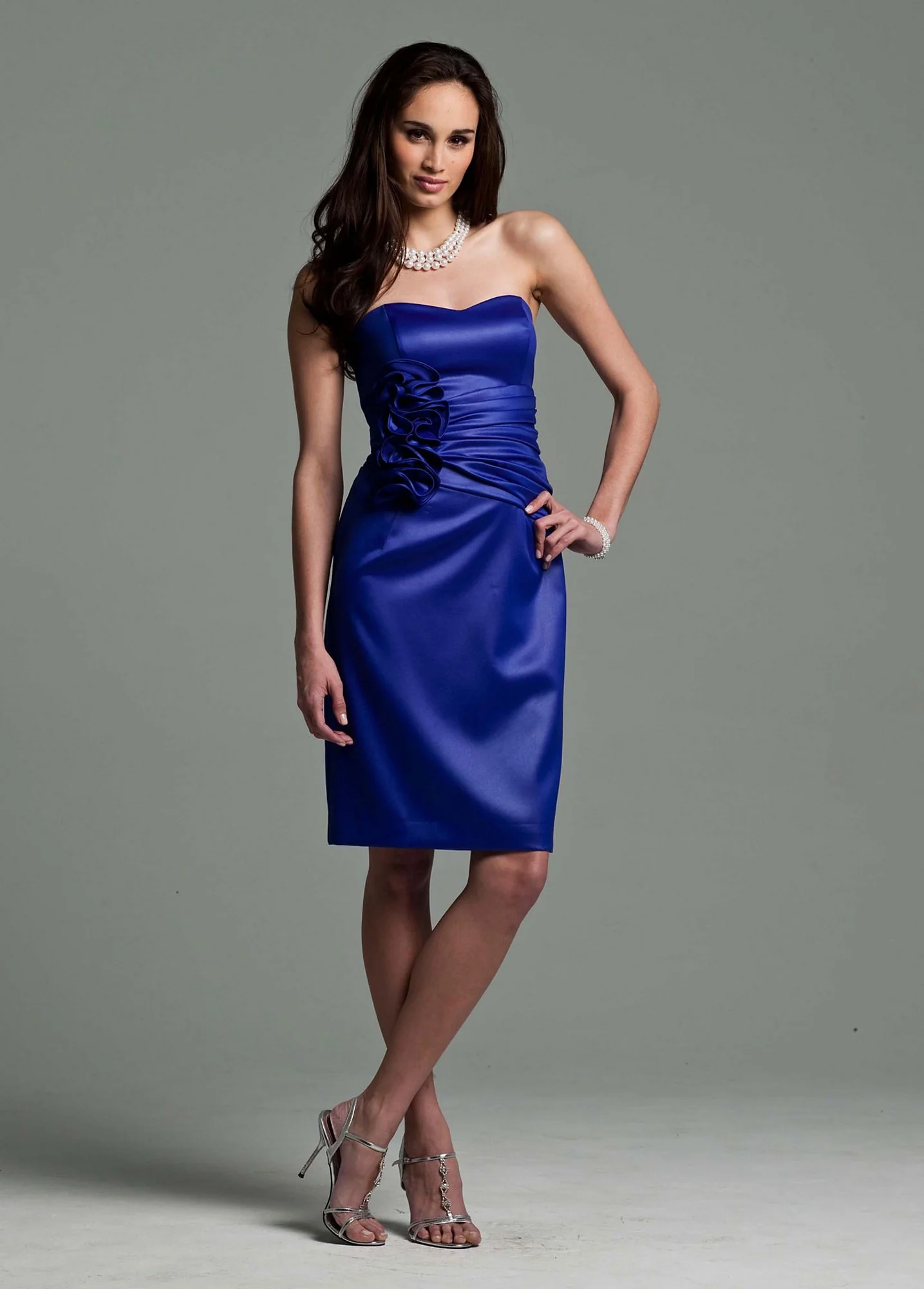 Strapless Short Side-Ruched Sheath