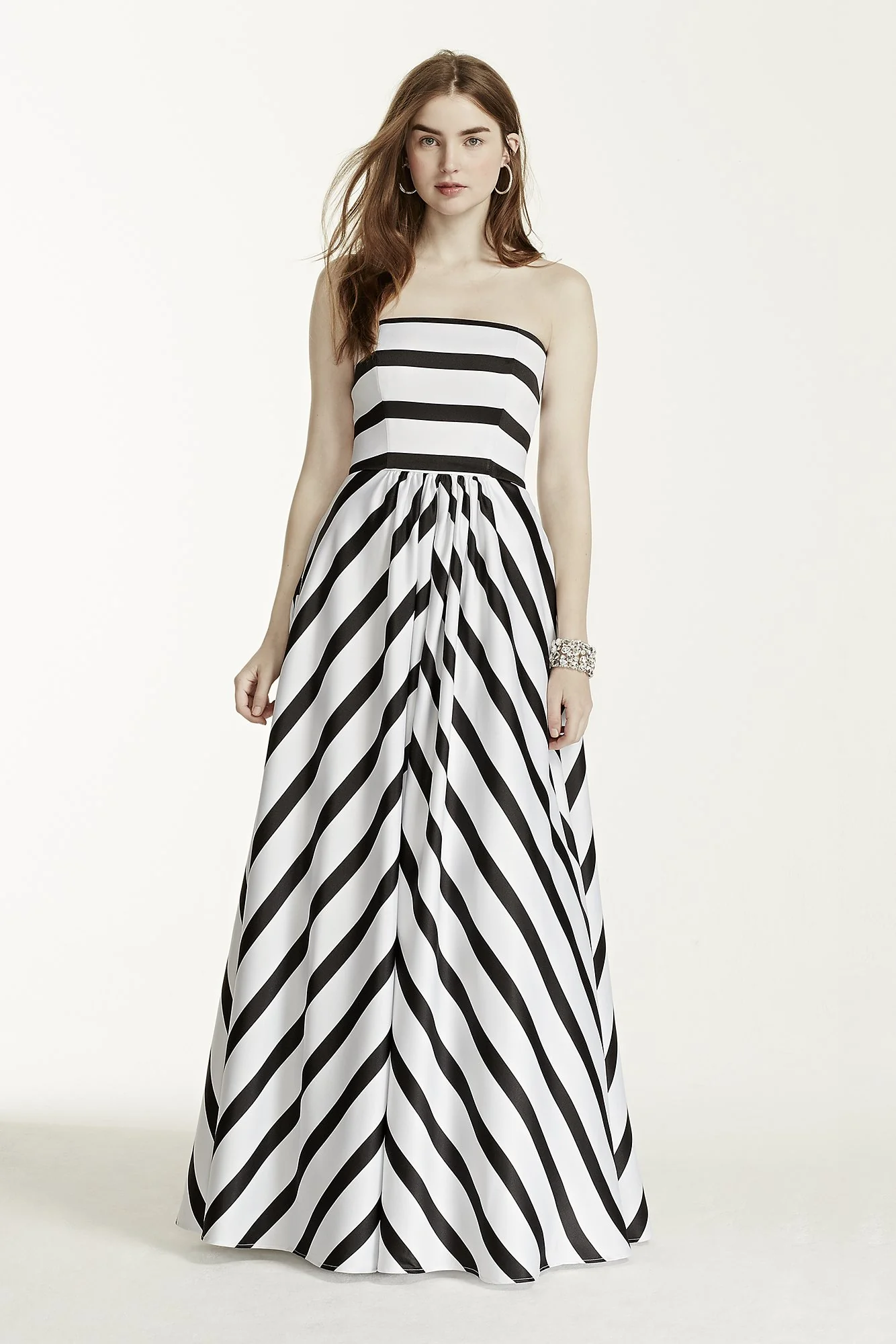 Strapless Striped Ball Gown - Image 2