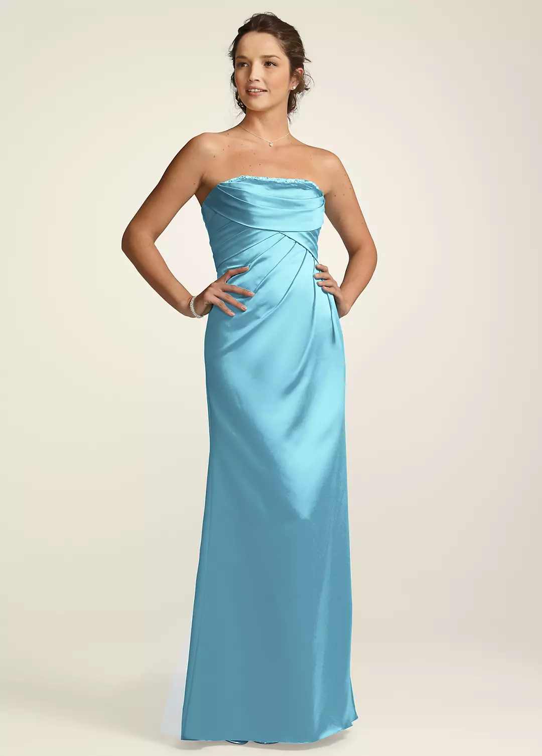 Strapless Structured Satin Gown - Image 19