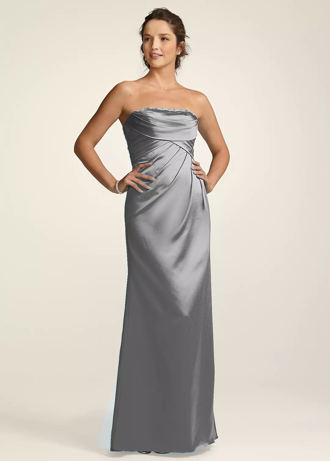 Strapless Structured Satin Gown - Image 6