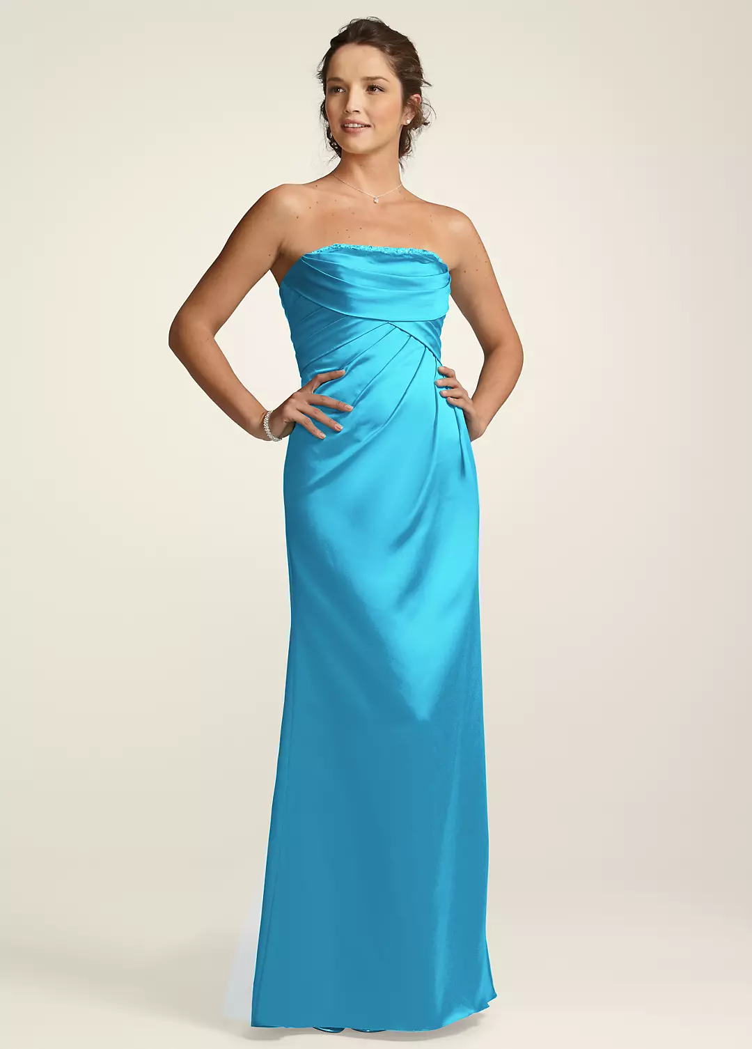 Strapless Structured Satin Gown - Image 8