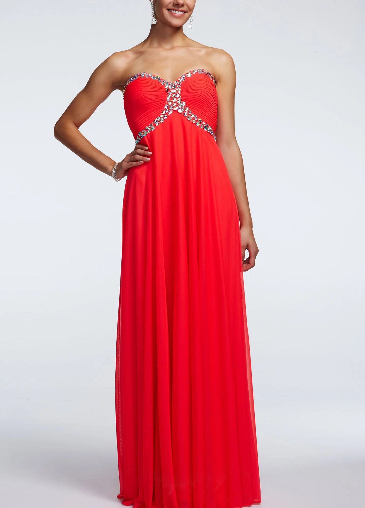 Strapless Sweetheart Dress with Beaded Bodice