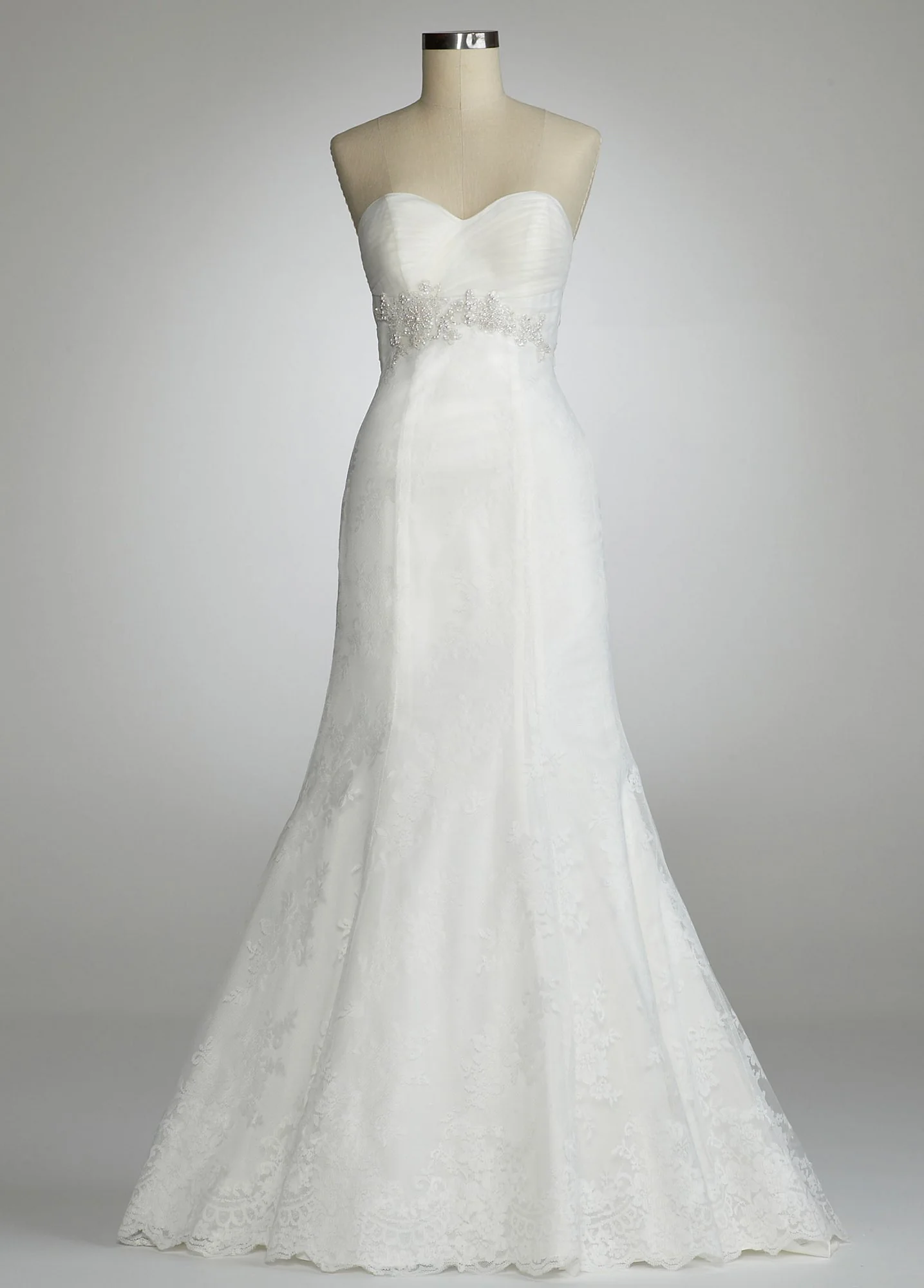 Strapless Sweetheart Gown with Beaded Waist