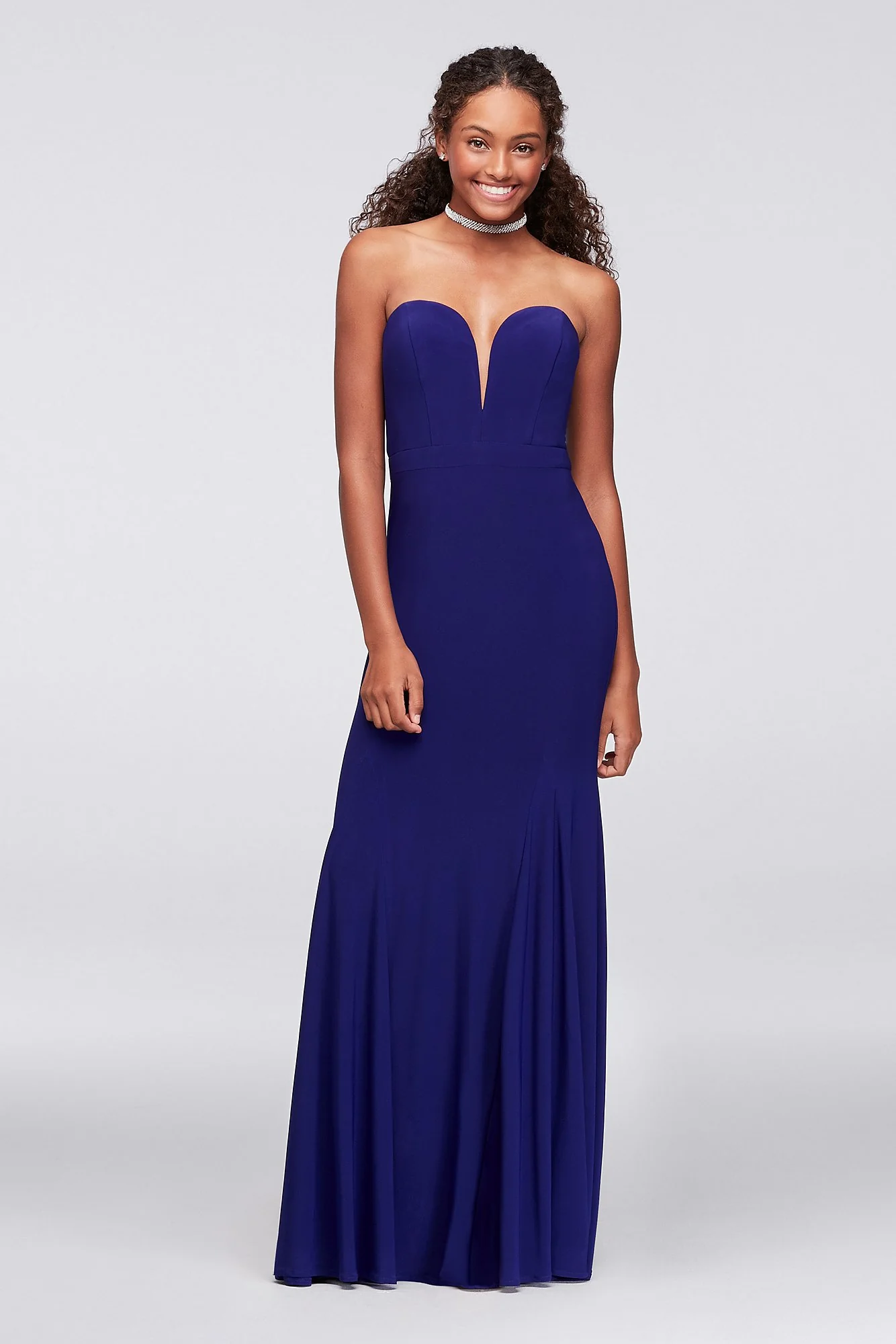 Strapless Sweetheart Plunge Jersey Mermaid Gown - Image 2