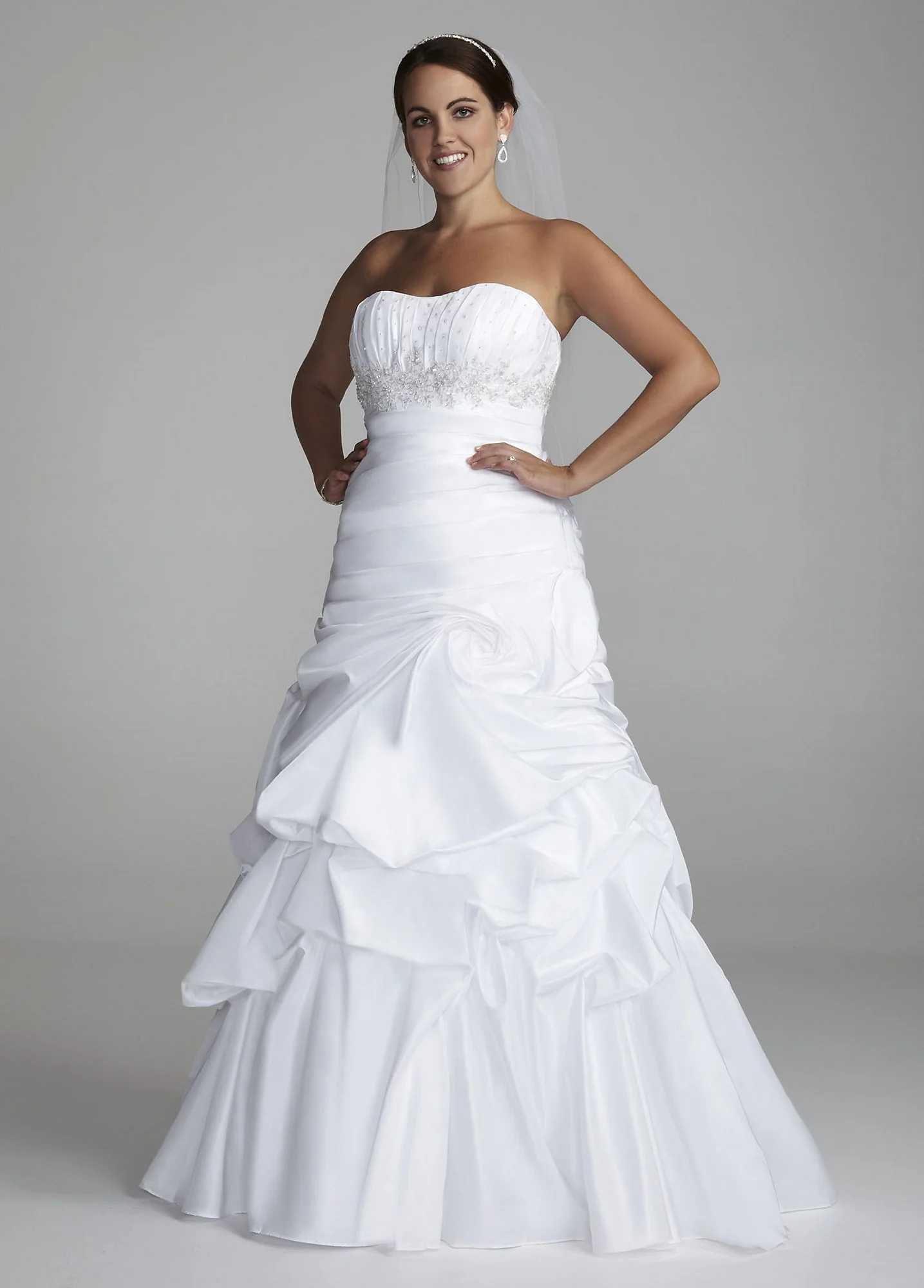 Strapless Taffeta Gown with Pick Up Swirl Skirt - Image 6