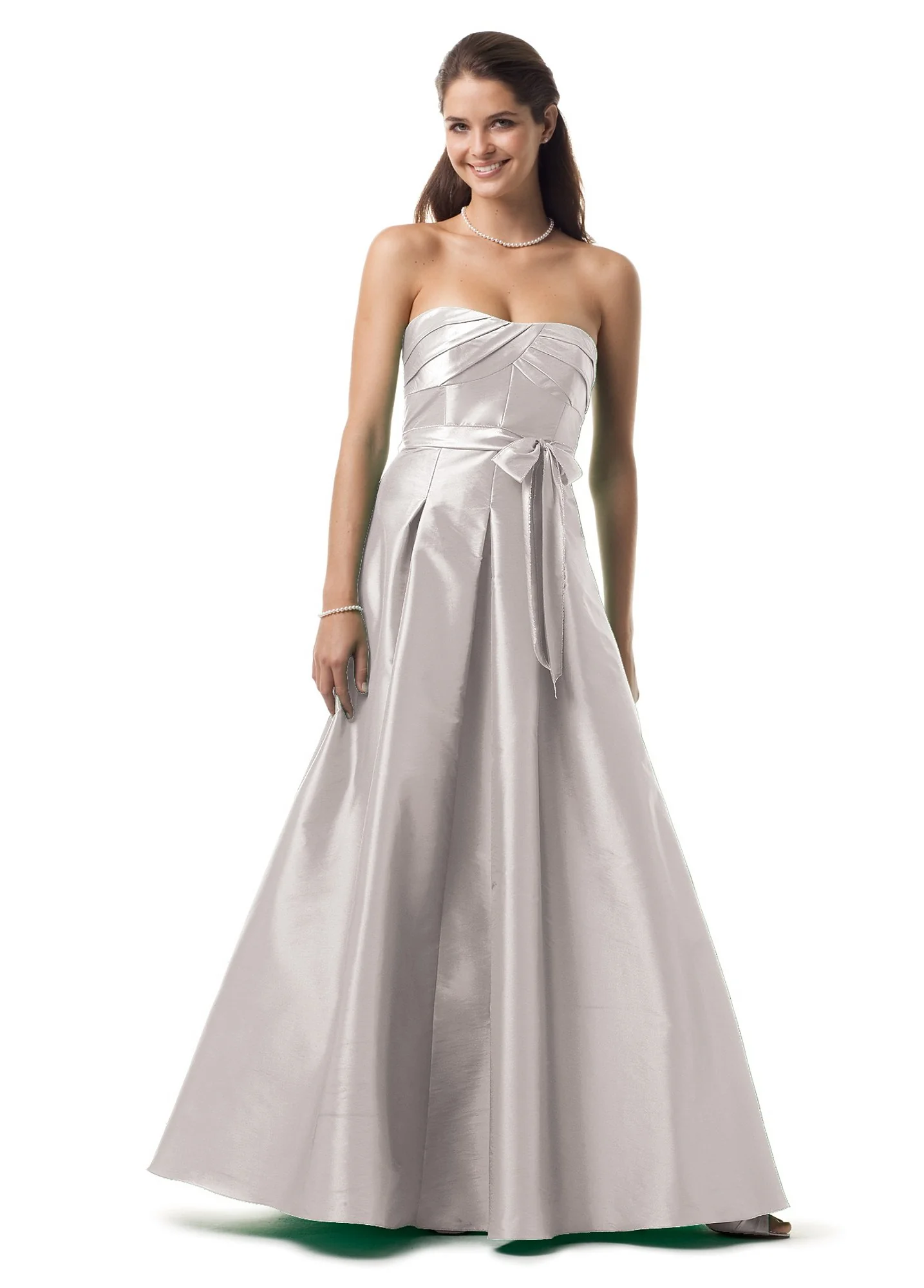 Strapless Tissue Taffeta Ball Gown with Sash