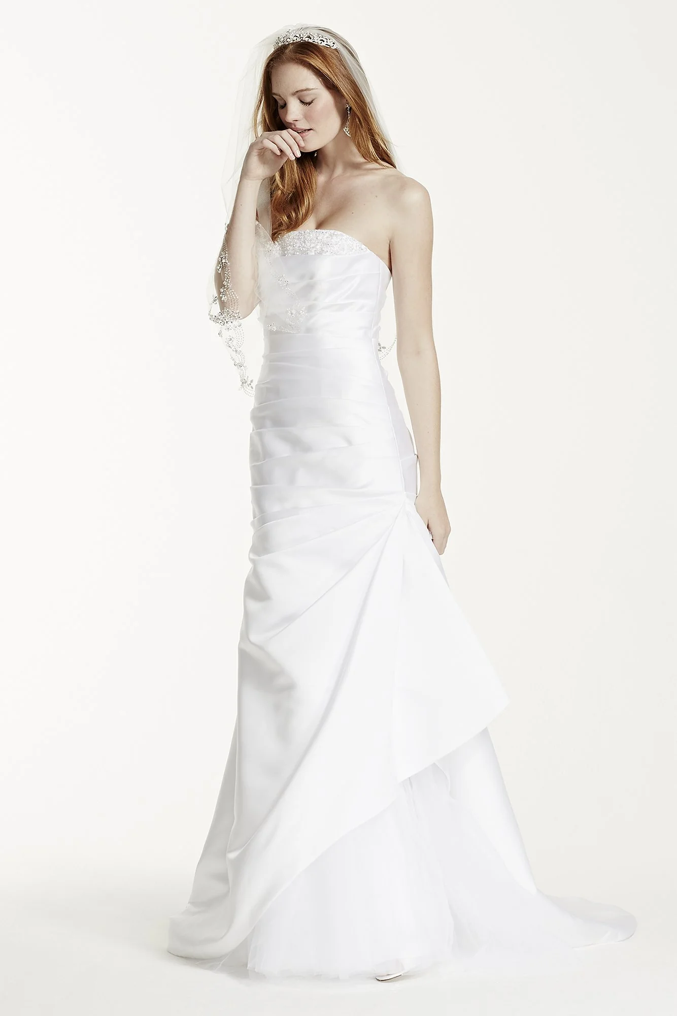 Strapless Trumpet Wedding Dress with Beading - Image 5