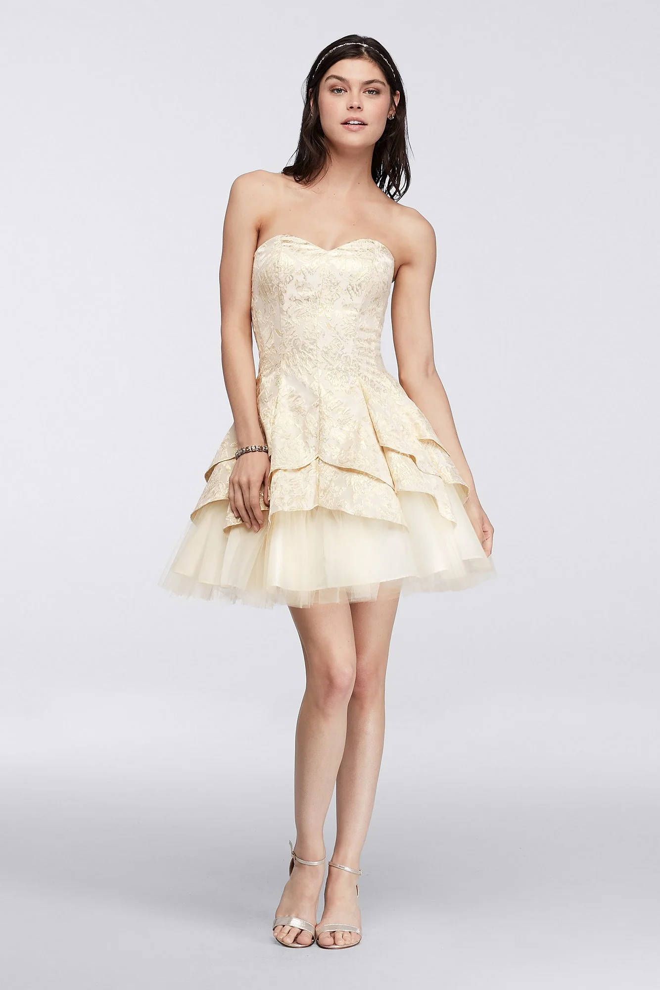 Strapless Tulip Brocade Dress - Image 2