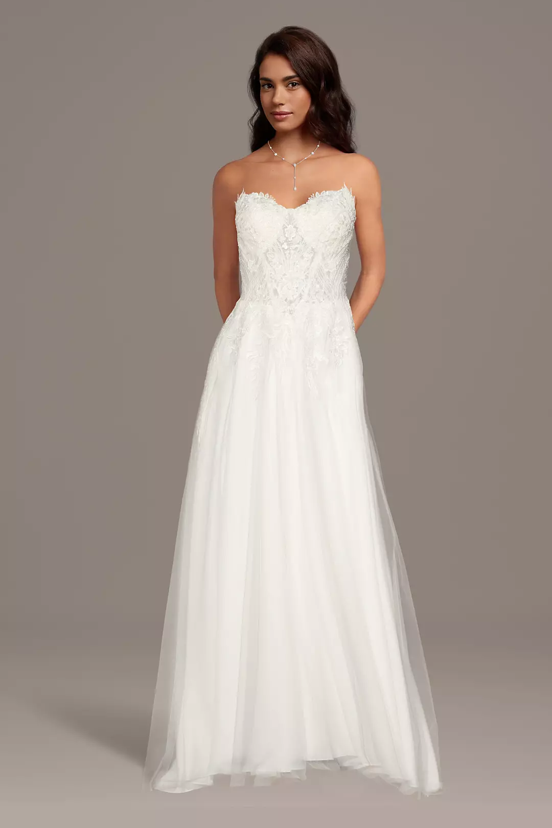 Strapless Tulle Ball Gown Wedding Dress