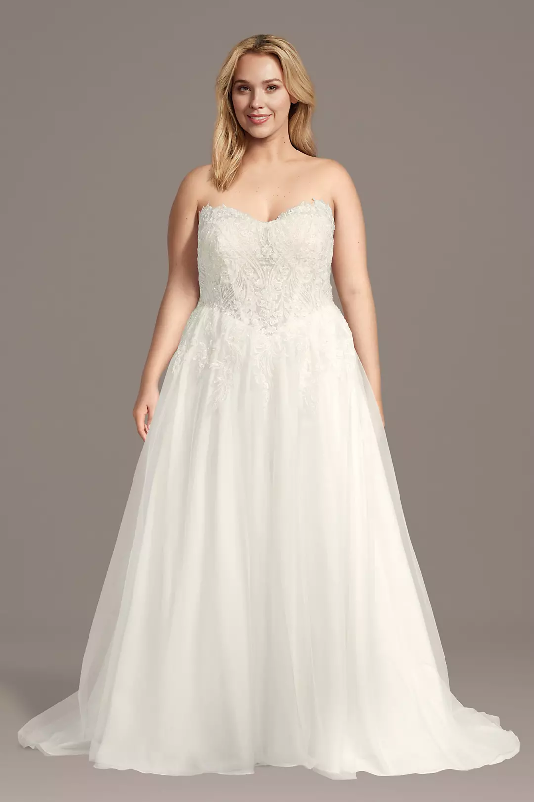 Strapless Tulle Ball Gown Wedding Dress - Image 2