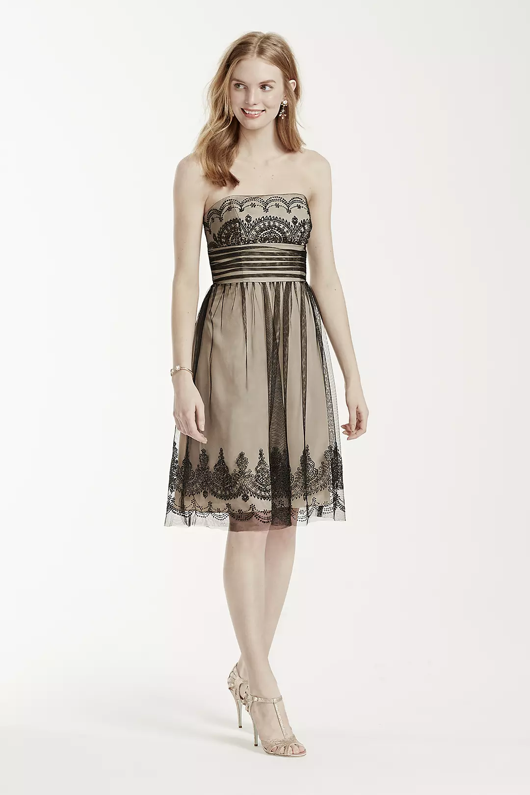 Strapless Tulle Dress with Caviar Beading - Image 2