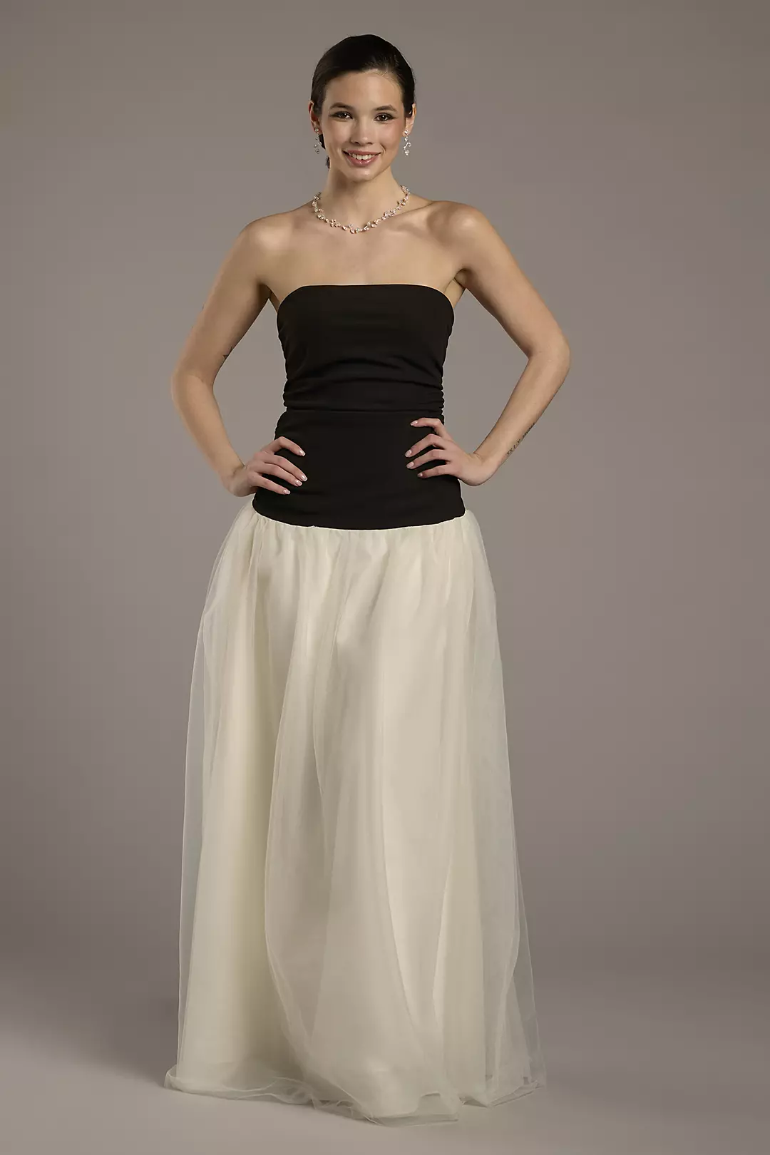 Strapless Tulle Drop Waist Dress - Image 4