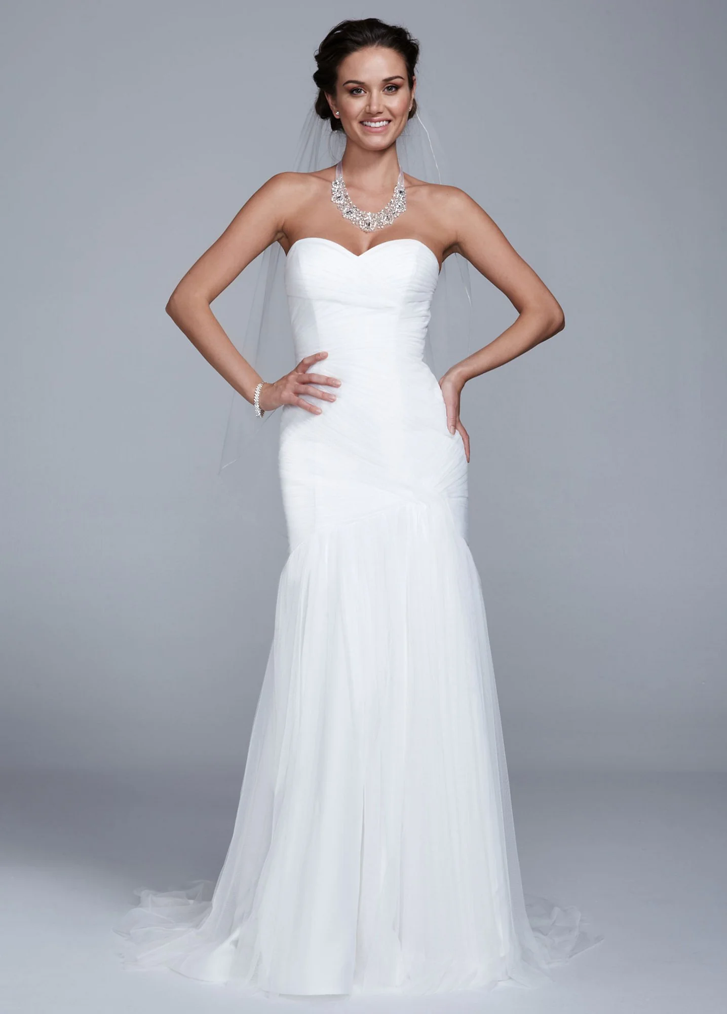 Strapless Tulle Trumpet Wedding Dress - Image 2