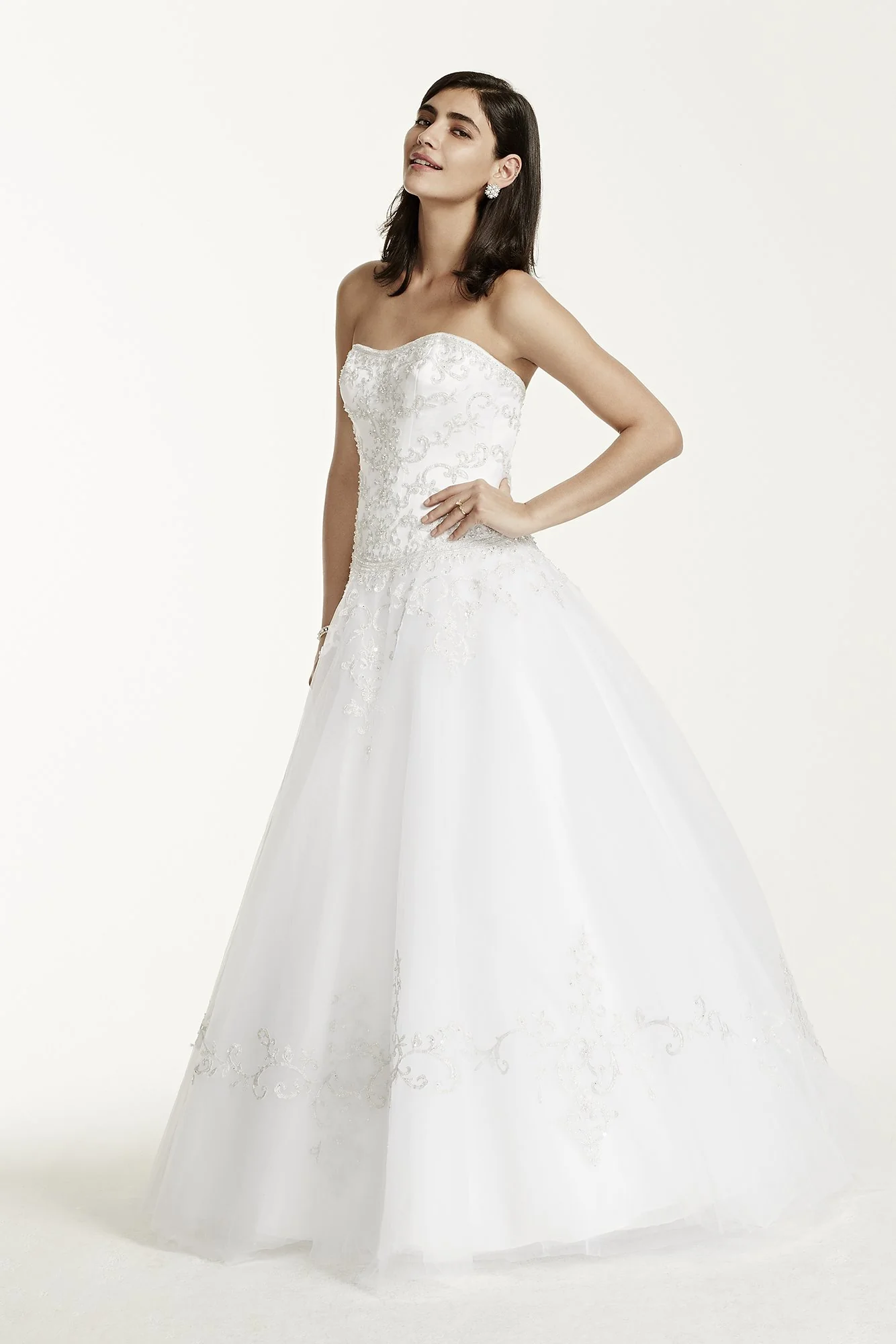 Strapless Tulle Wedding Dress with Satin Bodice - Image 10
