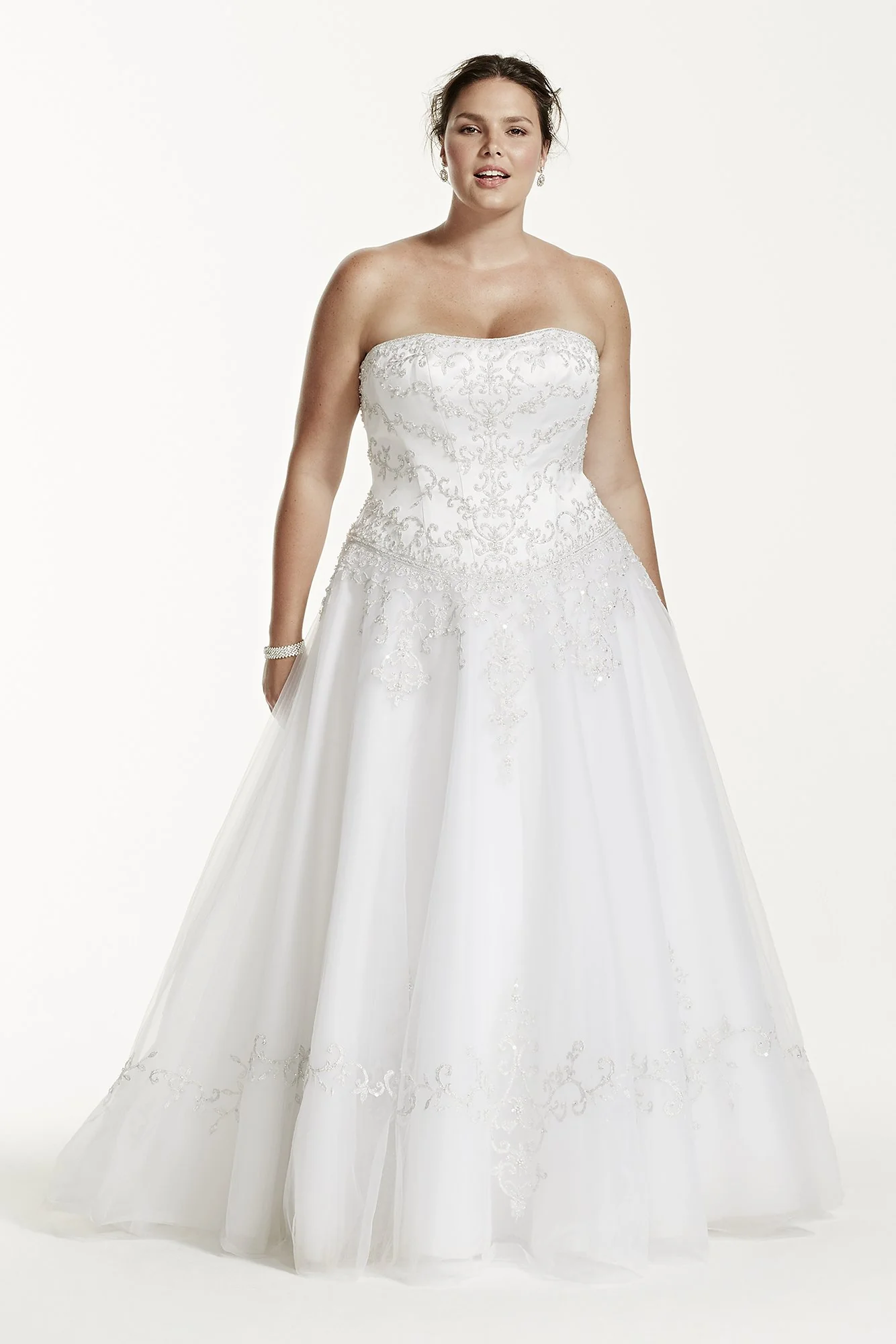 Strapless Tulle Wedding Dress with Satin Bodice - Image 5